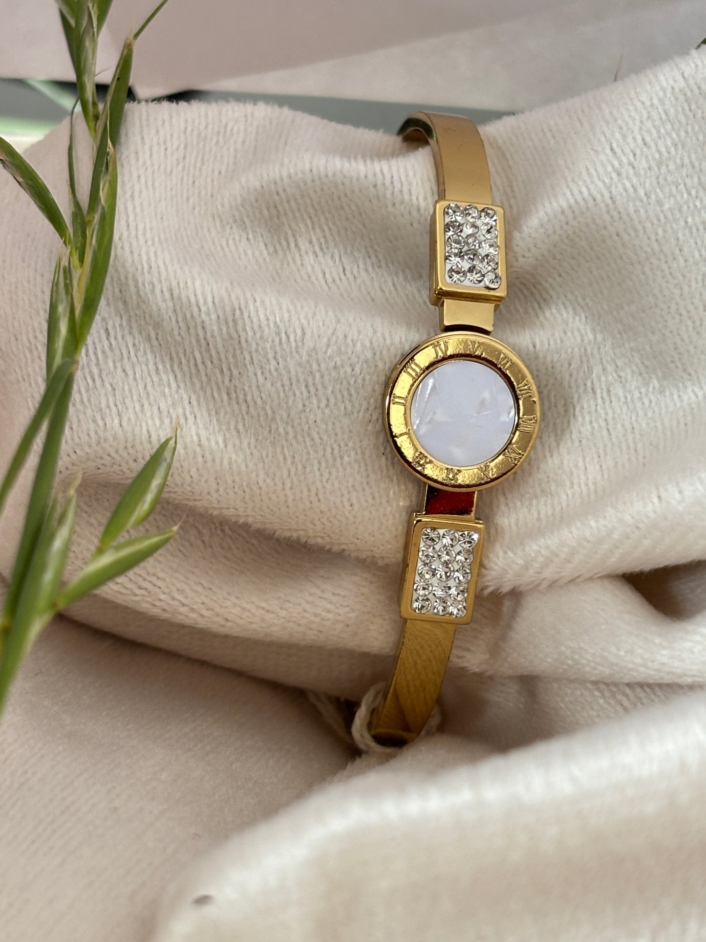 White Watch Type Kada Bracelet