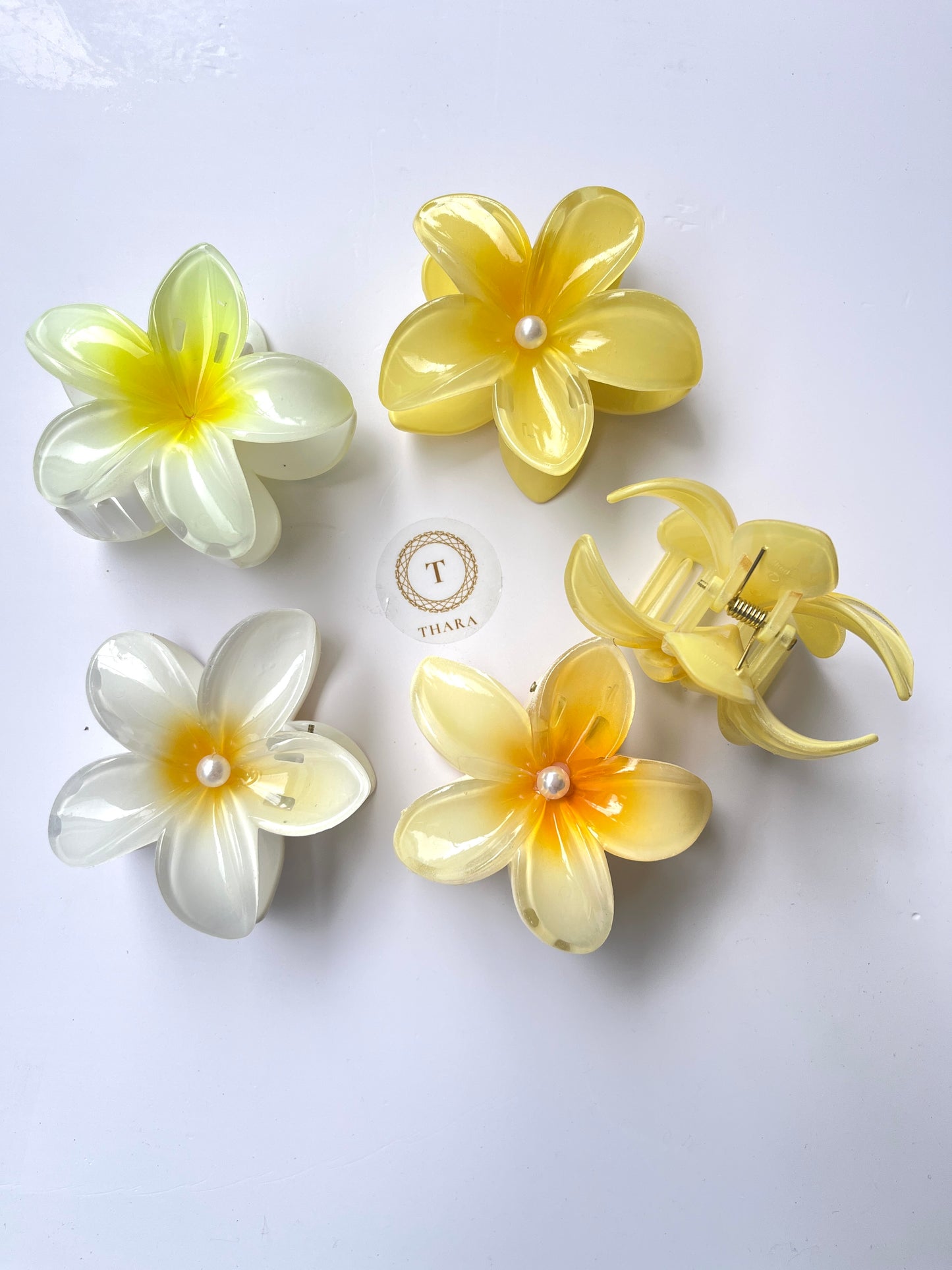 Big Plumeria Flower Hair Claw Clip