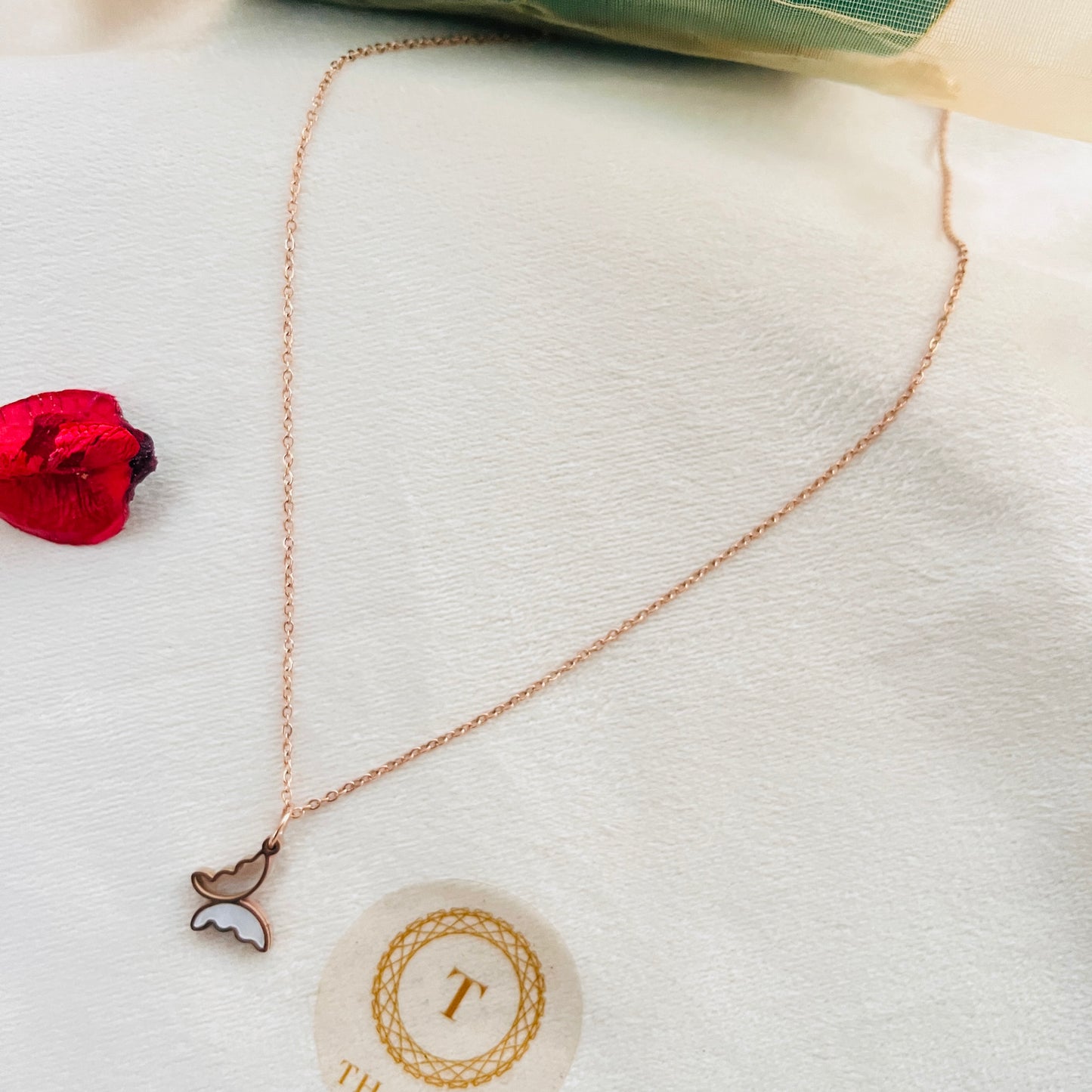 Dual side Pendant RoseGold Chain - Butterfly 2