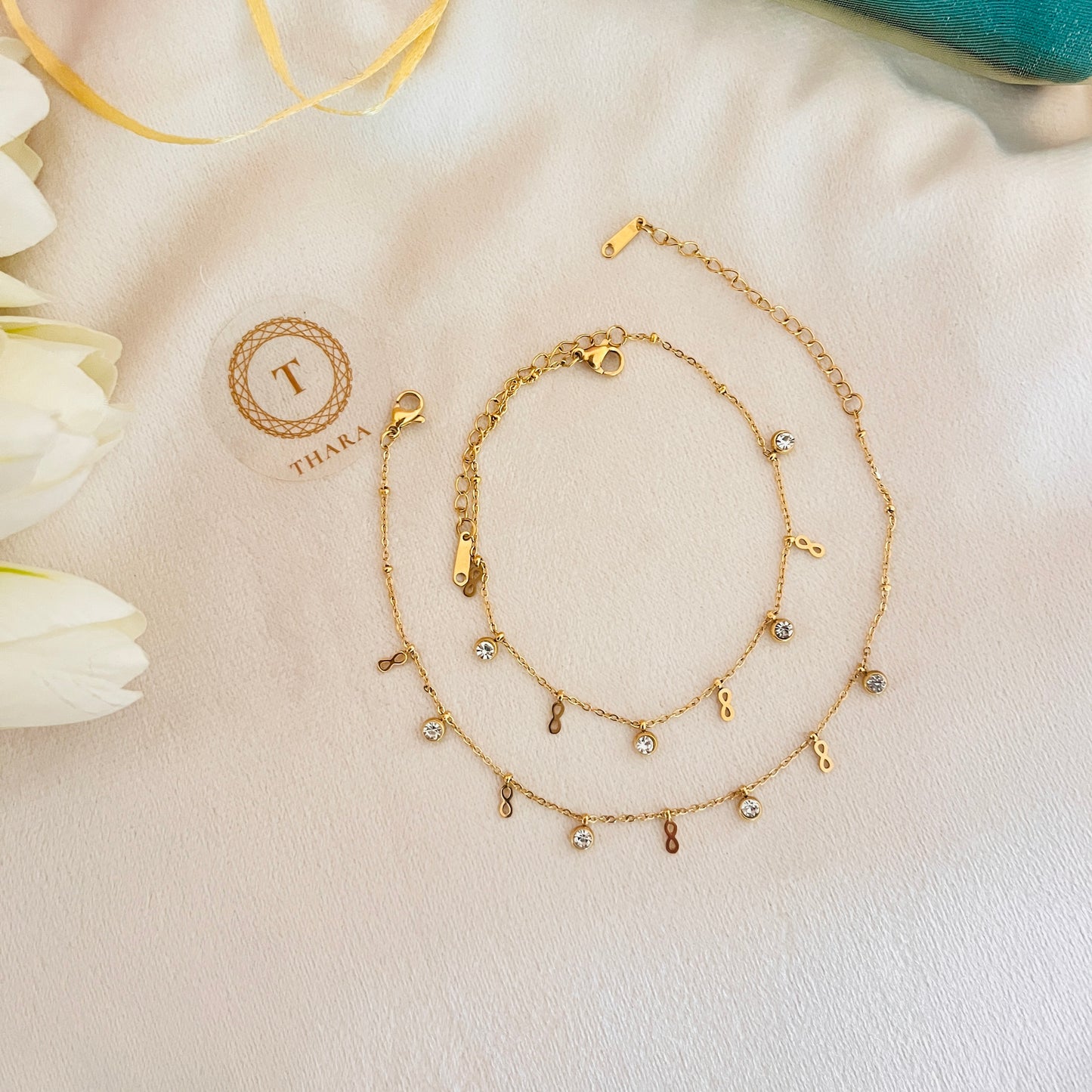 Infinity Charm Minimal Anklet - Adjustable