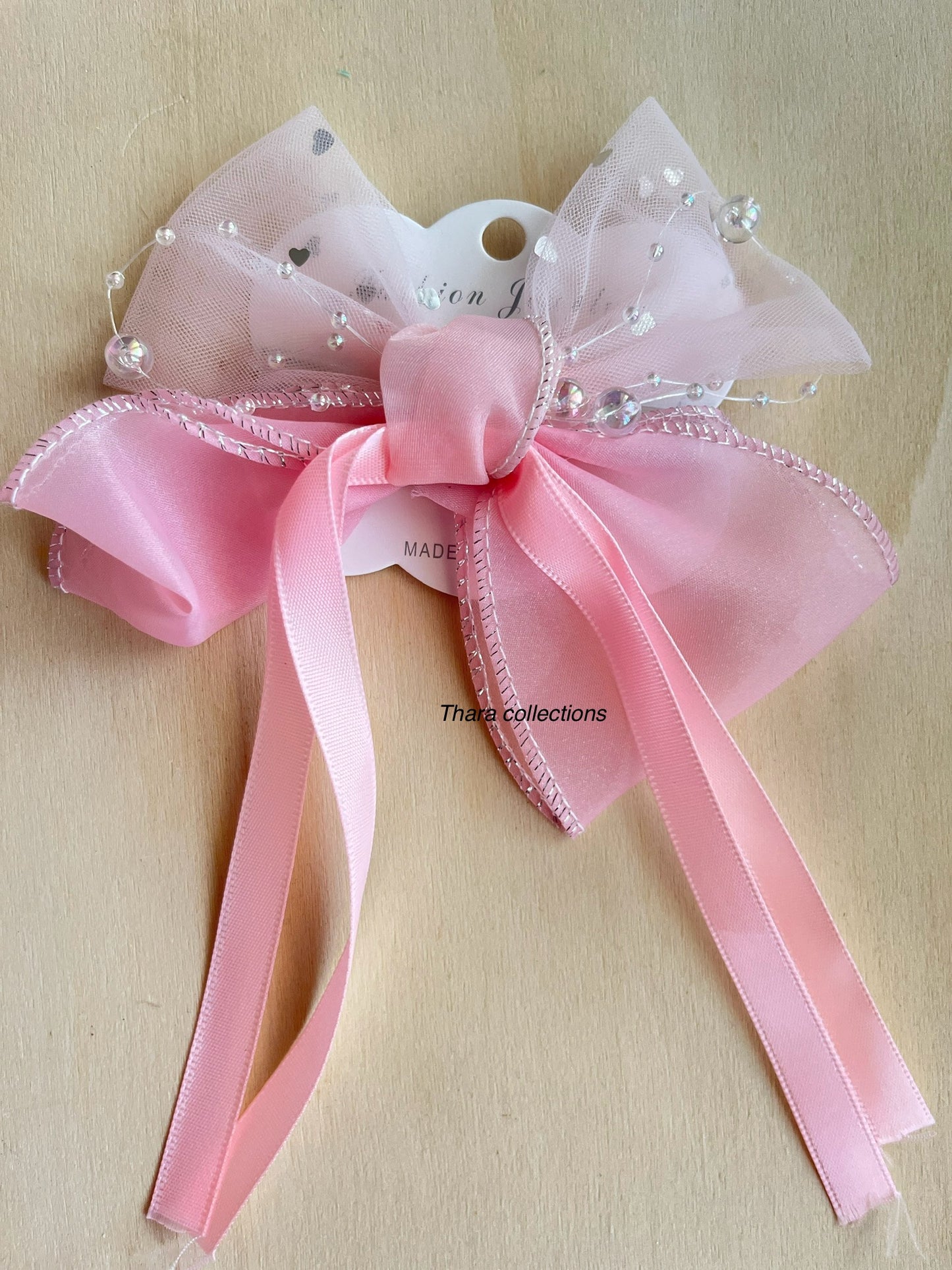 Elegant Bow Pearl Accent Hair Clip