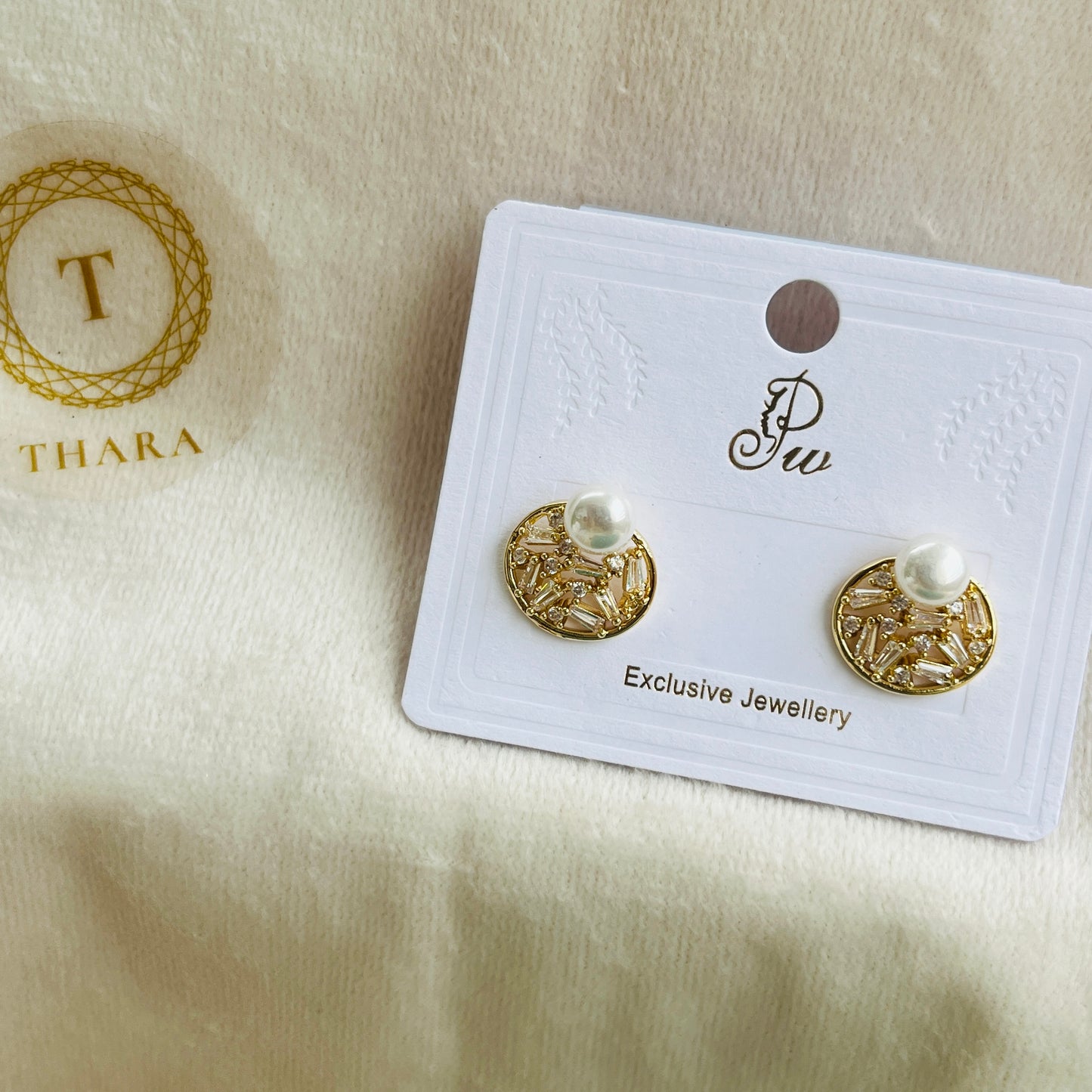 Pearl Luxe Gold Cluster Stud Earrings