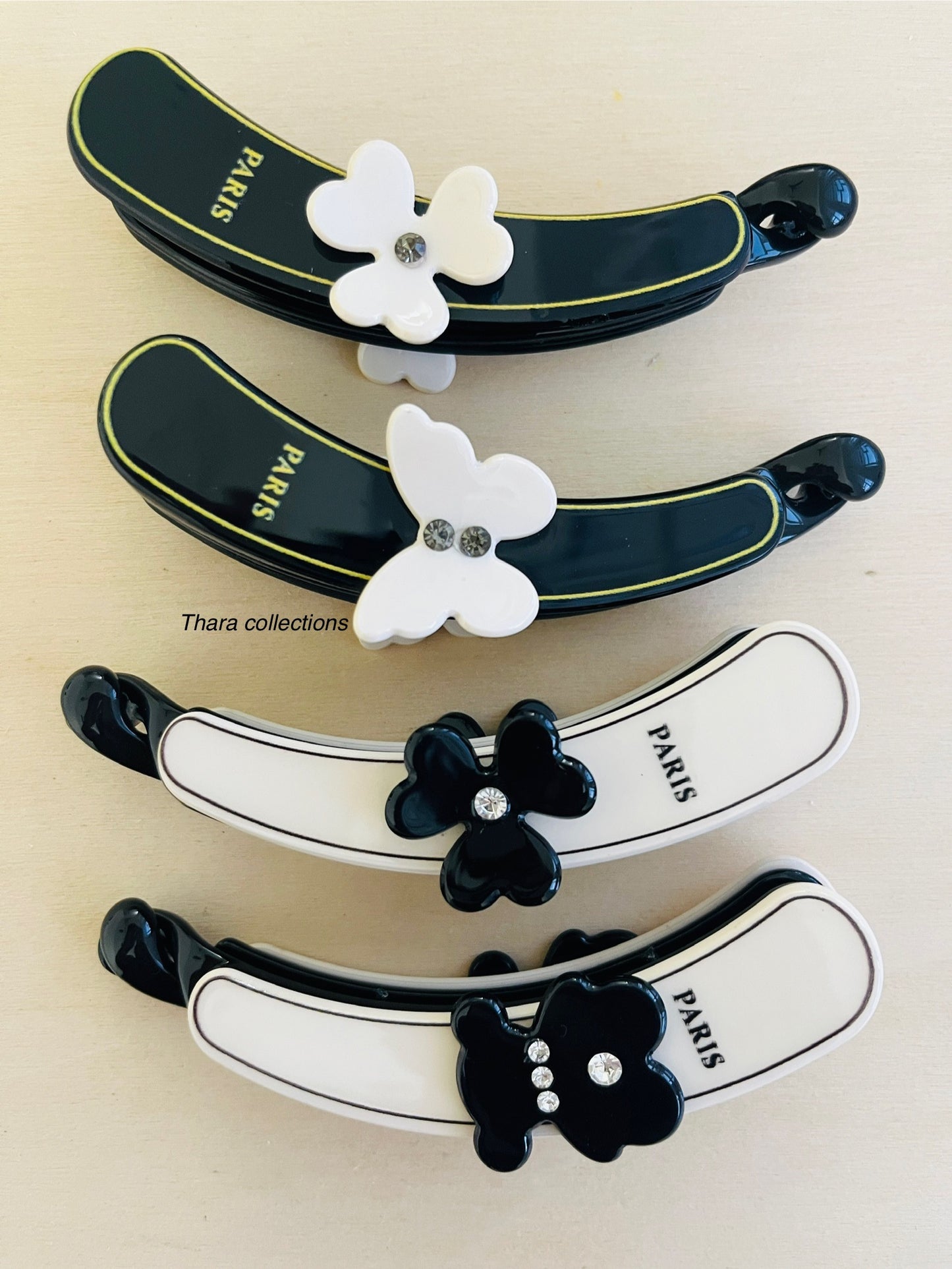 Paris-Inspired Floral Banana Clip – Chic & Elegant