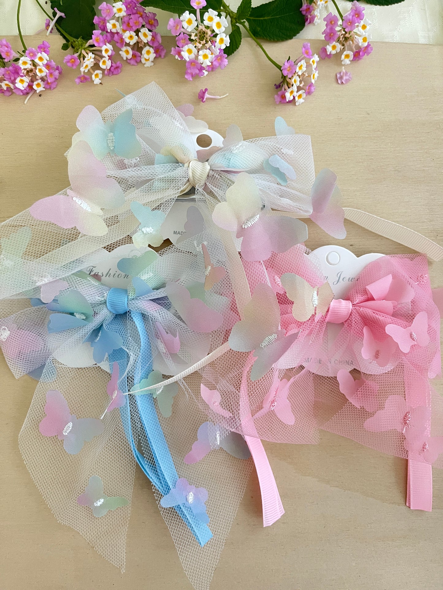 Pastel Butterfly Bow Hair Clip