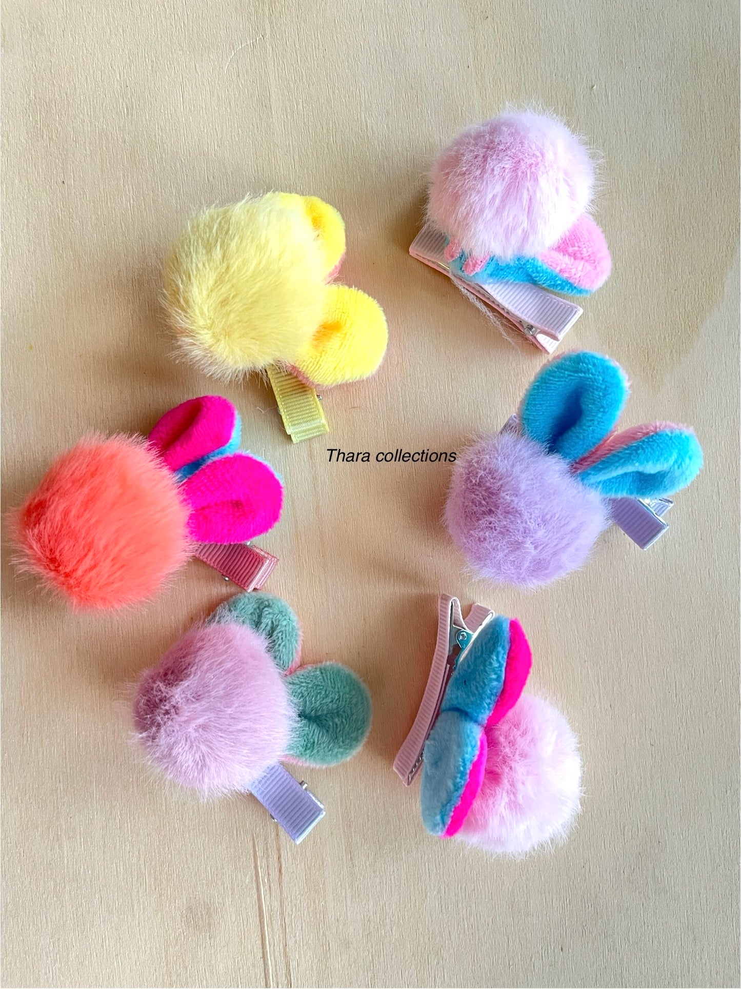 Fluffy Bunny Ear Hair Clips