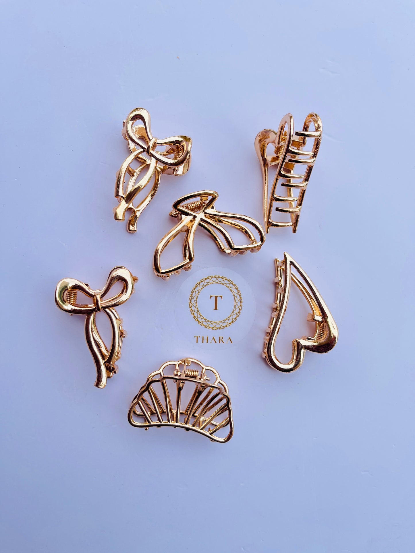 Stylish Metal Claw Clip Small - Golden