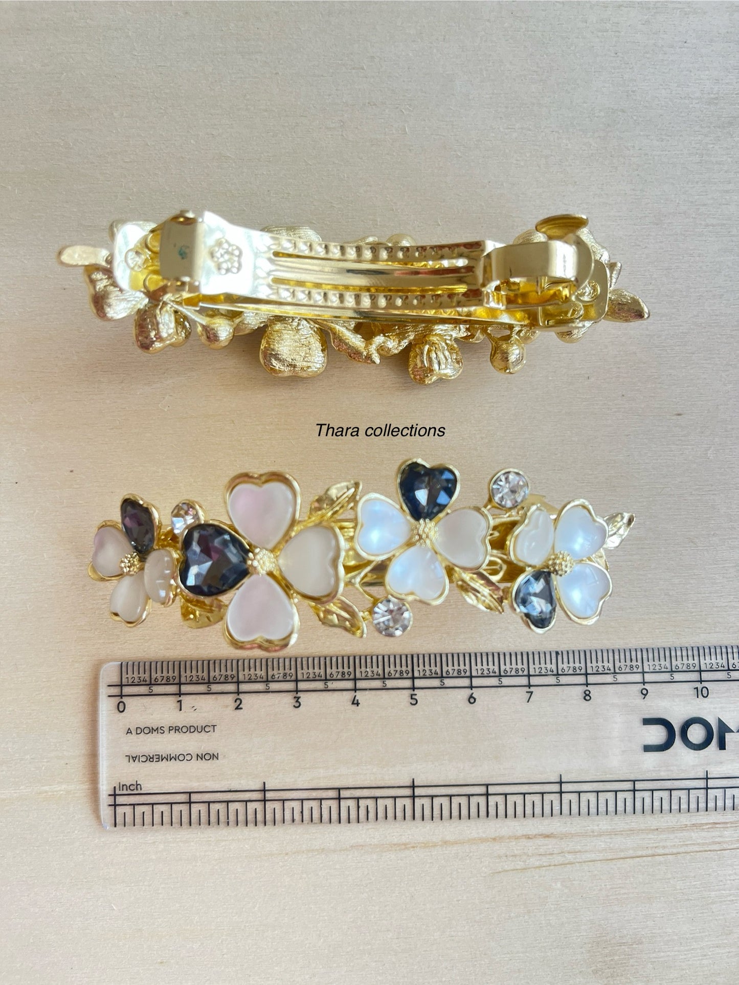 Pearl Blossom Gold Hair Barrette
