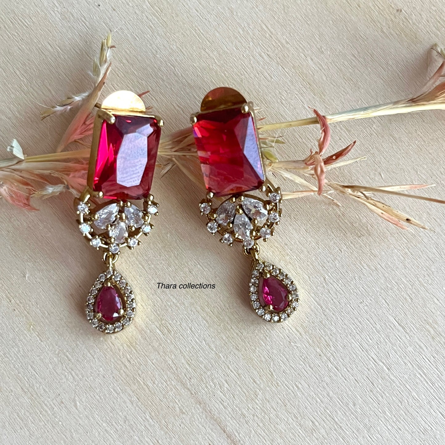 Ruby Radiance Statement Necklace & Earring Set