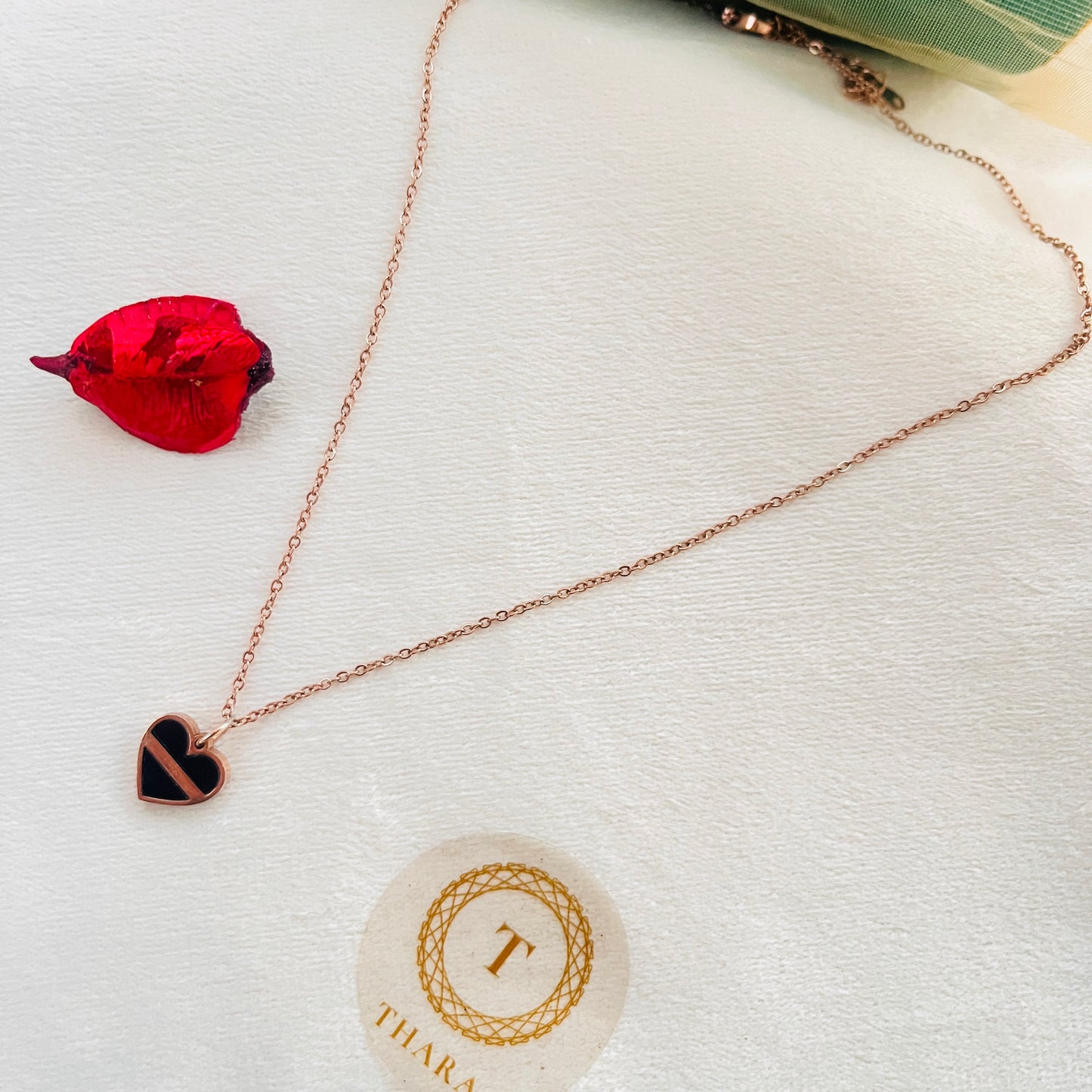 Dual side Pendant RoseGold Chain - Heart 1