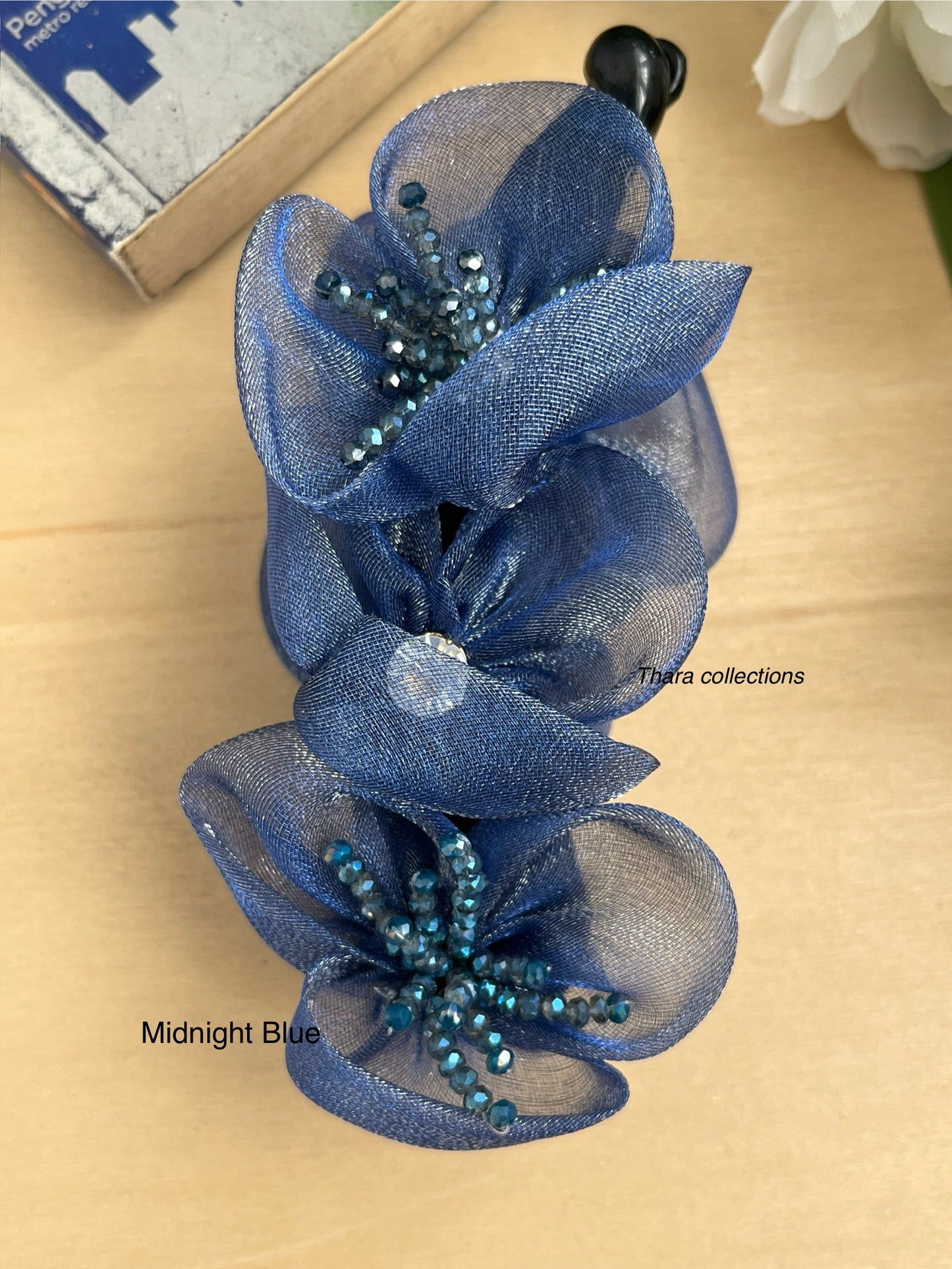 BloomBliss Beaded Floral Banana Clips