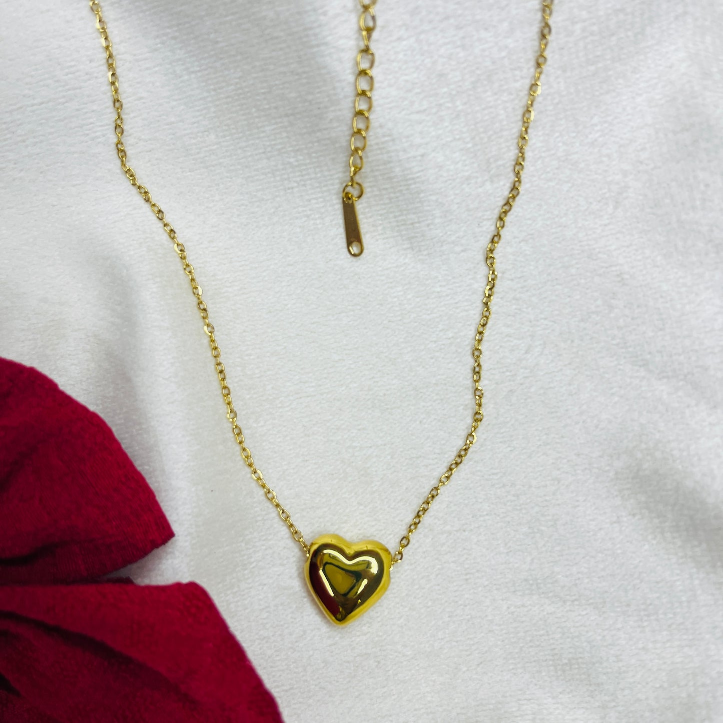 Antitarnish Lock Heart Pendant Chain