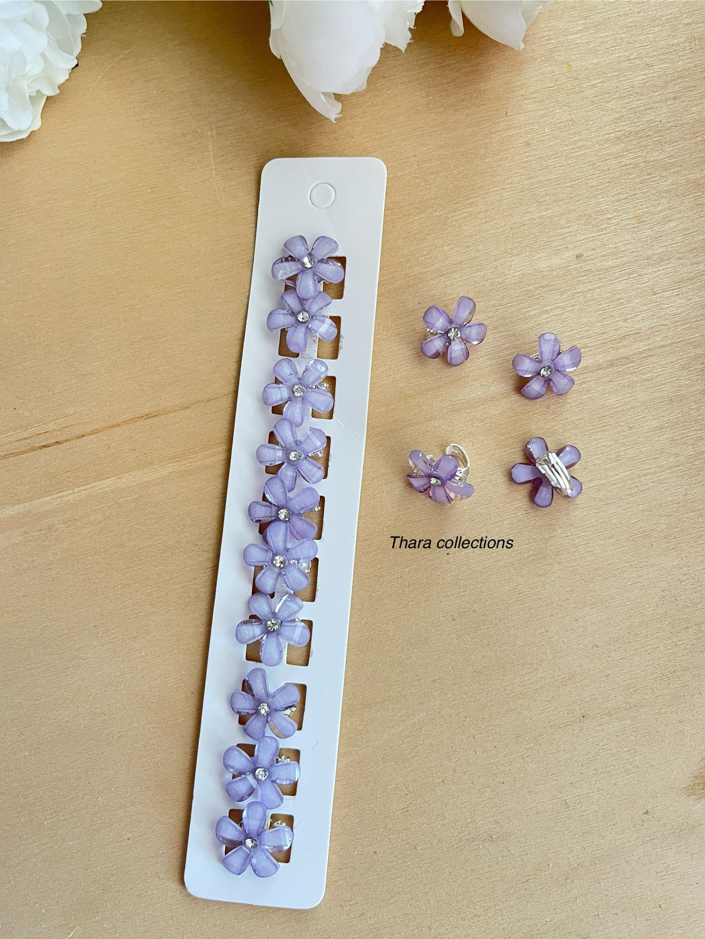Crystal Bloom Mini Hair Clips – Set of 10