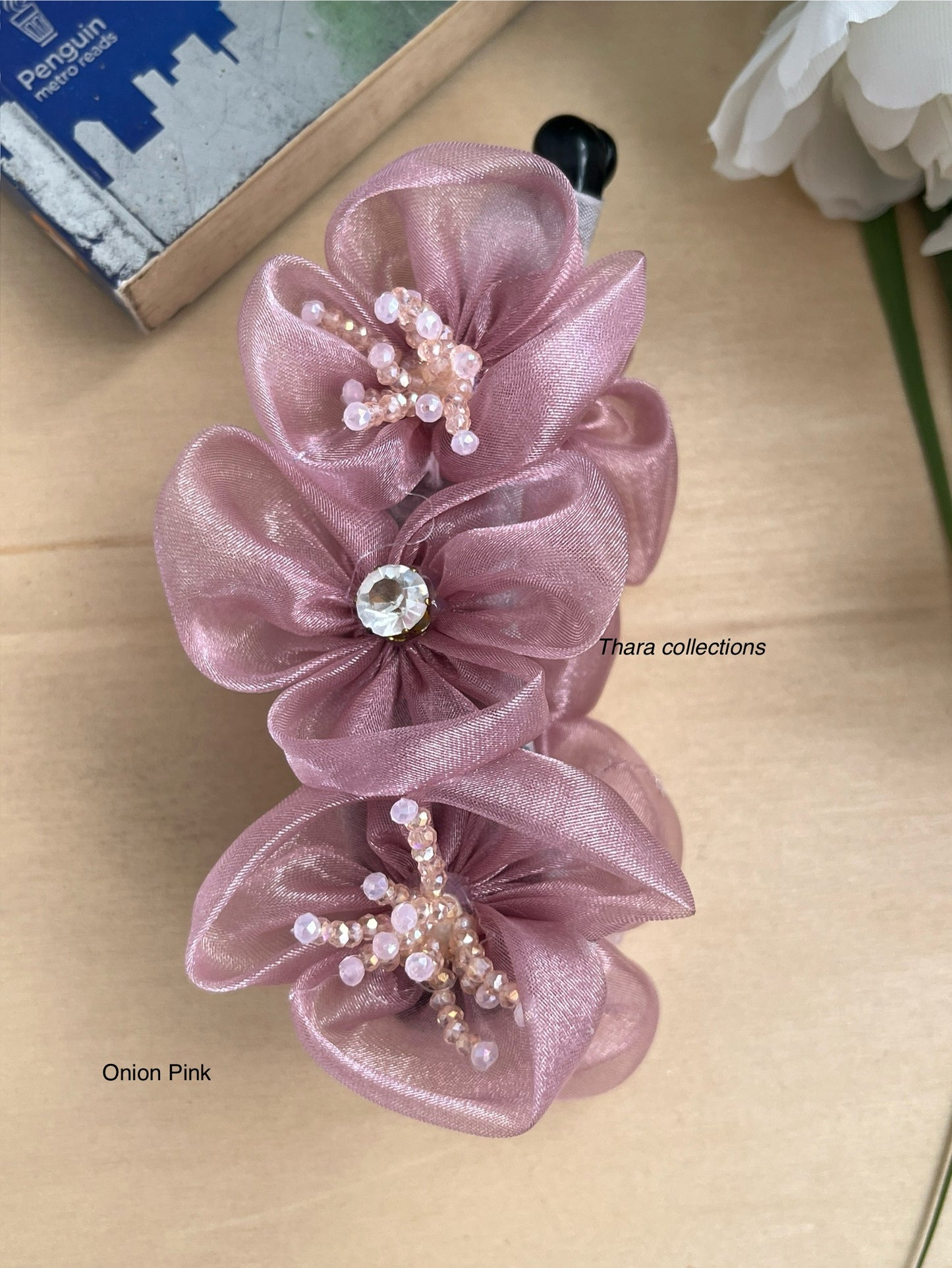 BloomBliss Beaded Floral Banana Clips