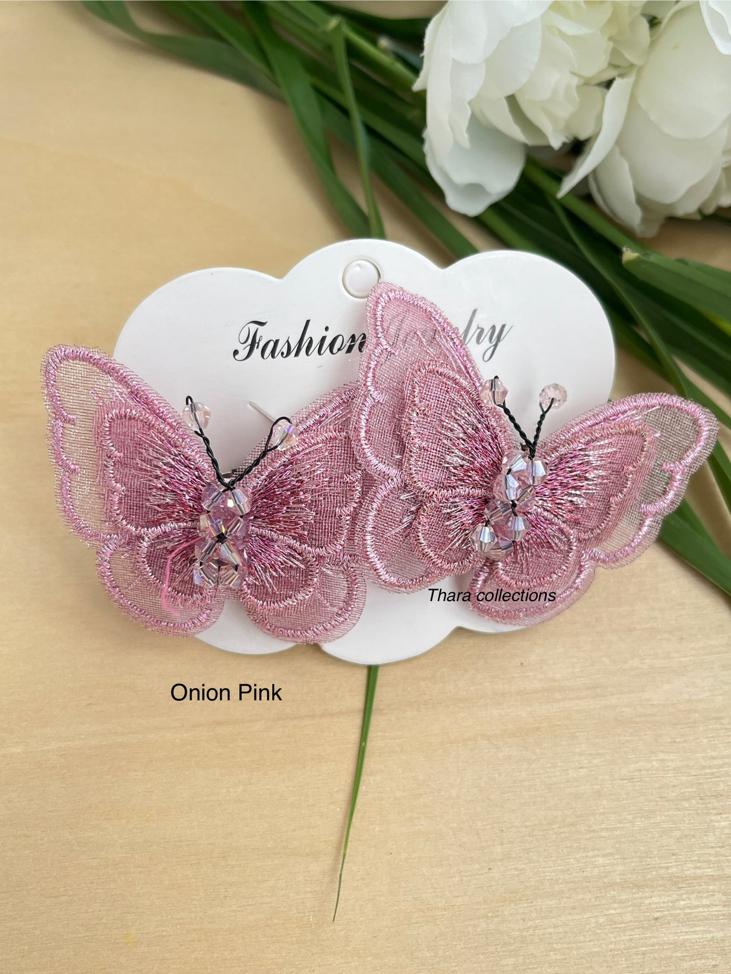 Whimsical Wings – Embroidered Butterfly Center Clip