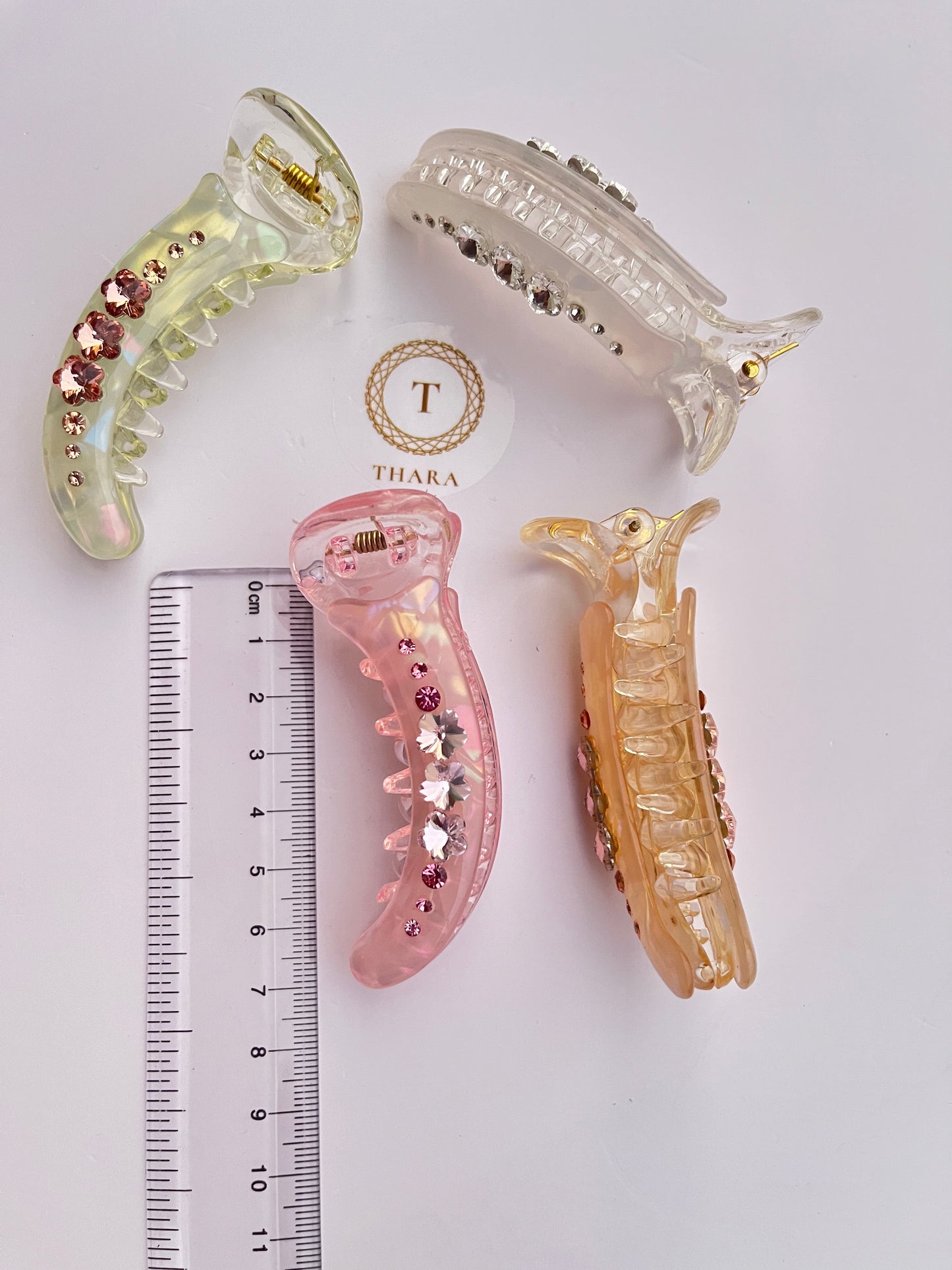 Floral stone Banana HairClip