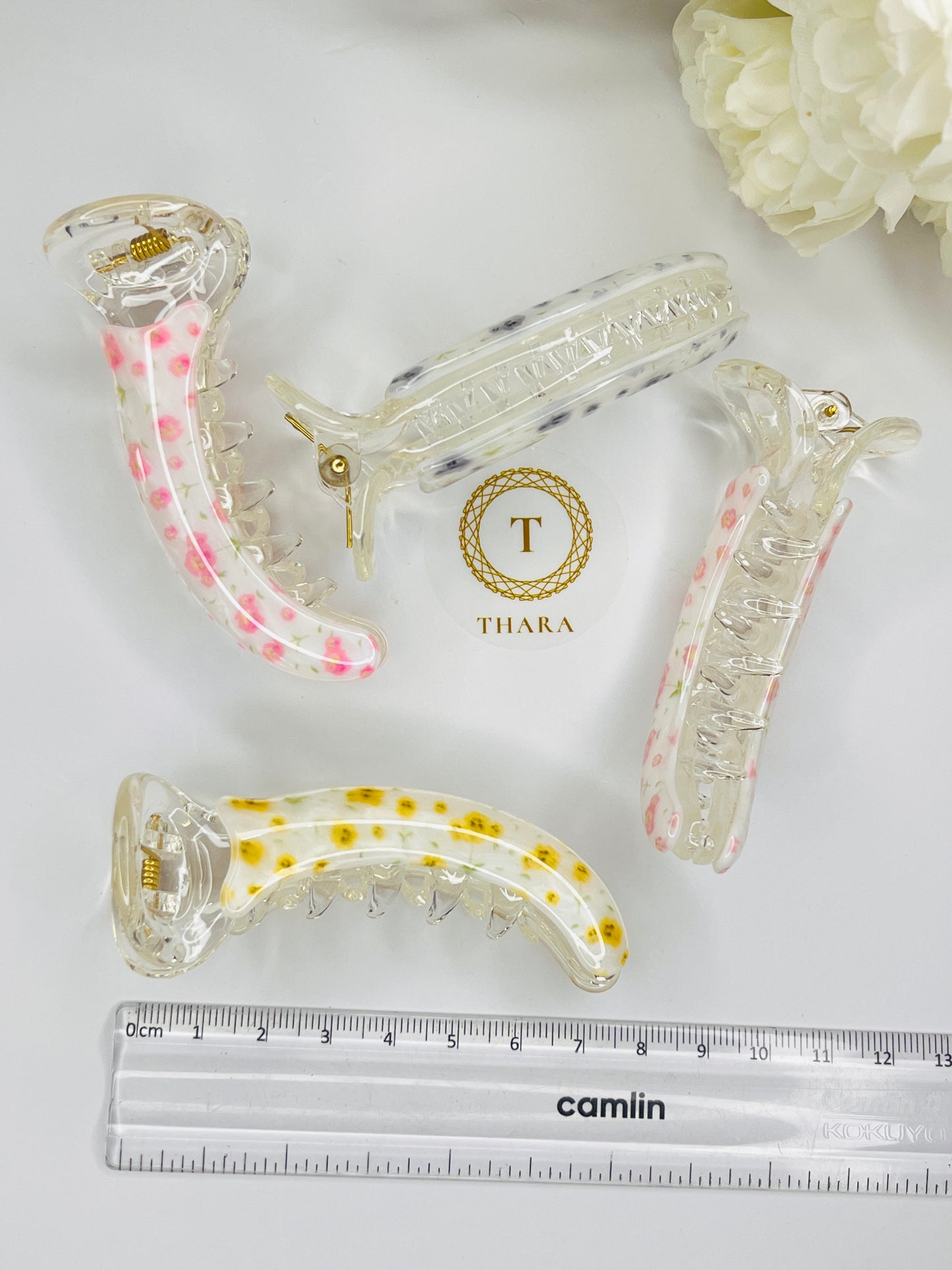 Floral printed Banana HairClip