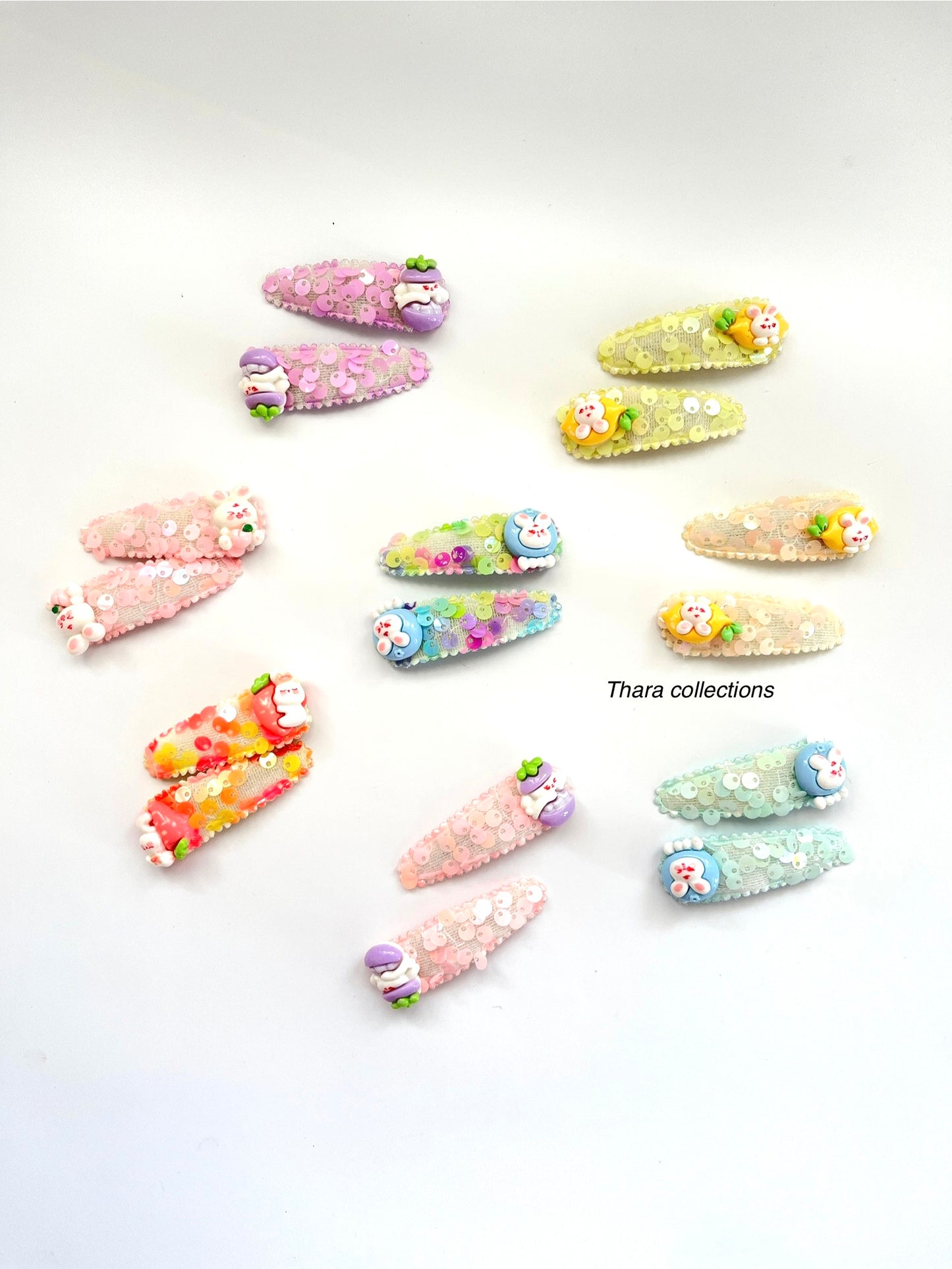 Sparkly Sequin Bunny & Bear Hair Clips – Set of 2