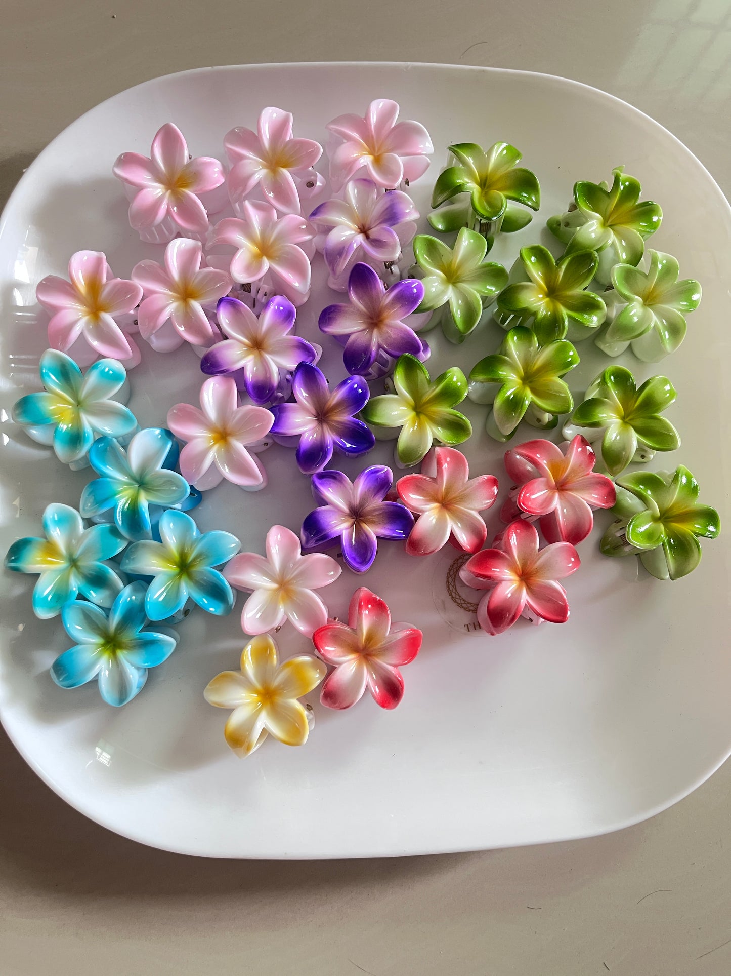 Dual shade glossy floral hair ClawClip -small