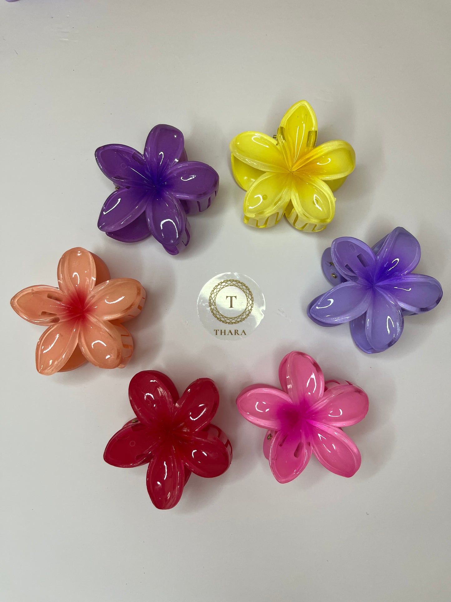 Plumeria Flower Hair Claw Clip - Medium