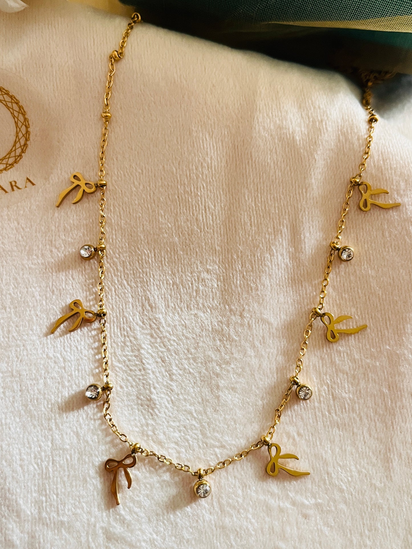 Antitarnish Bow Charm Necklace