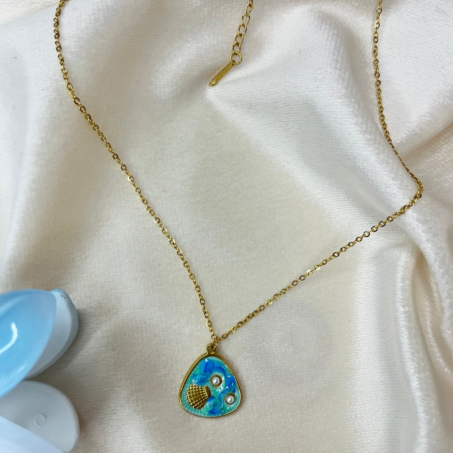 Antitarnish seashell pendant chain