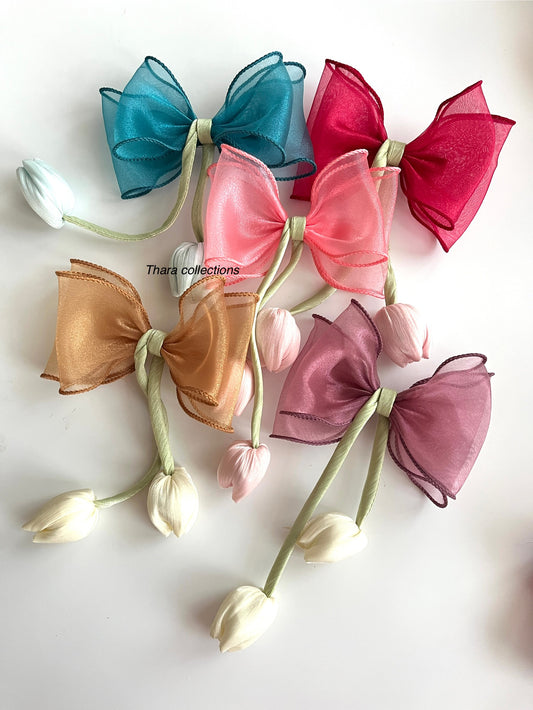 Tulip Bow Hair Clip – Indian Color