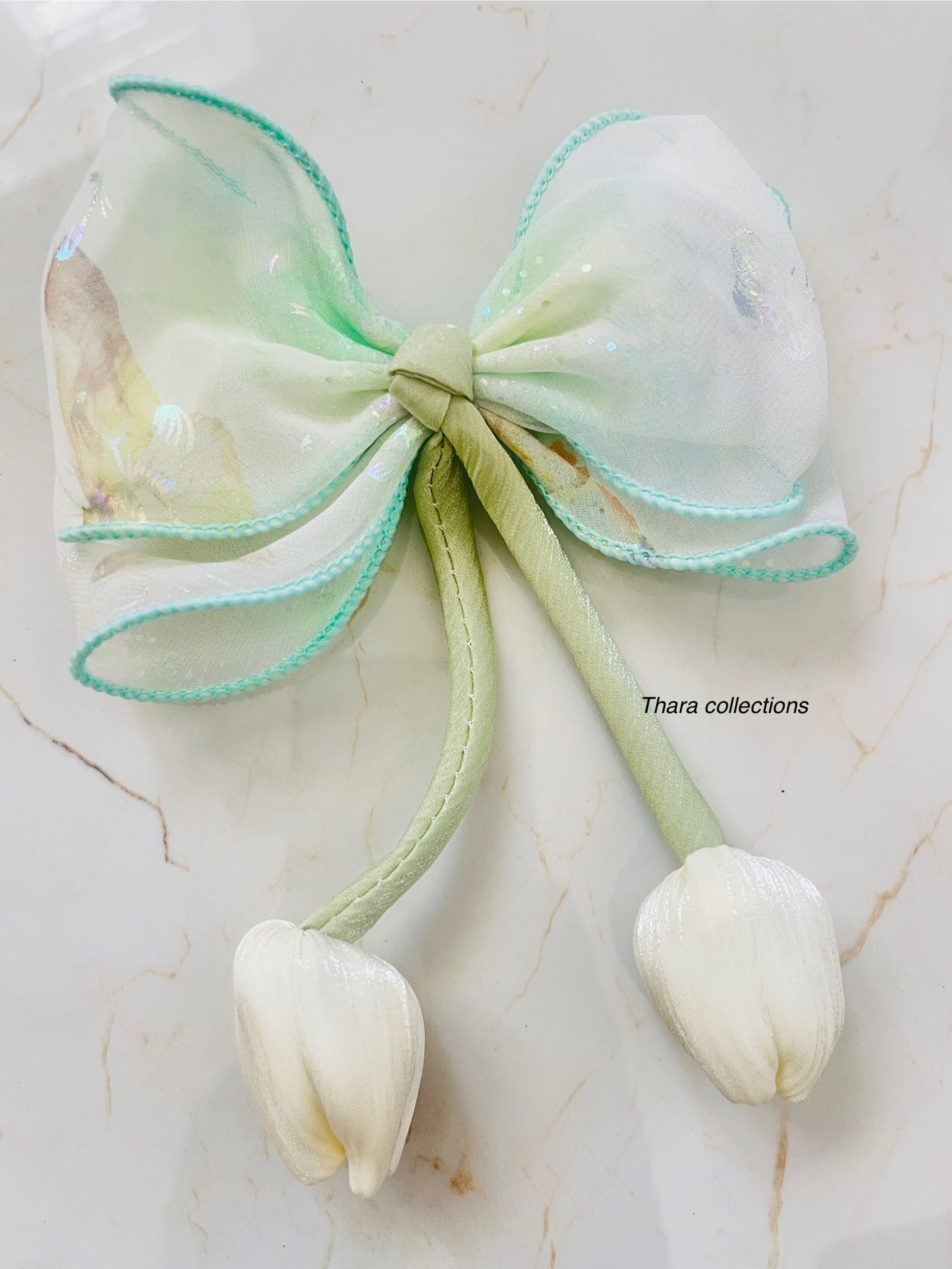 Tulip Hair Bow Clip - Flora pastel Color