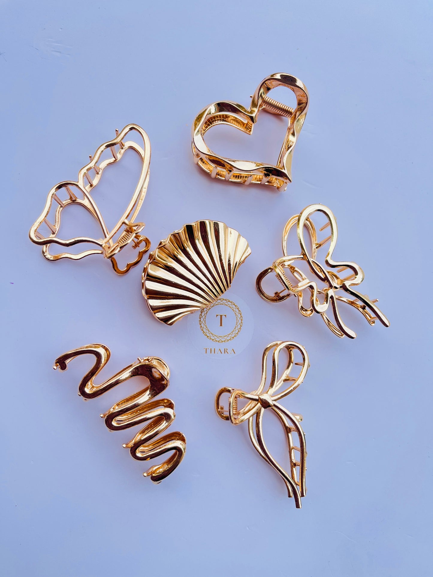 Stylish Metal HairClawClip Medium - Golden