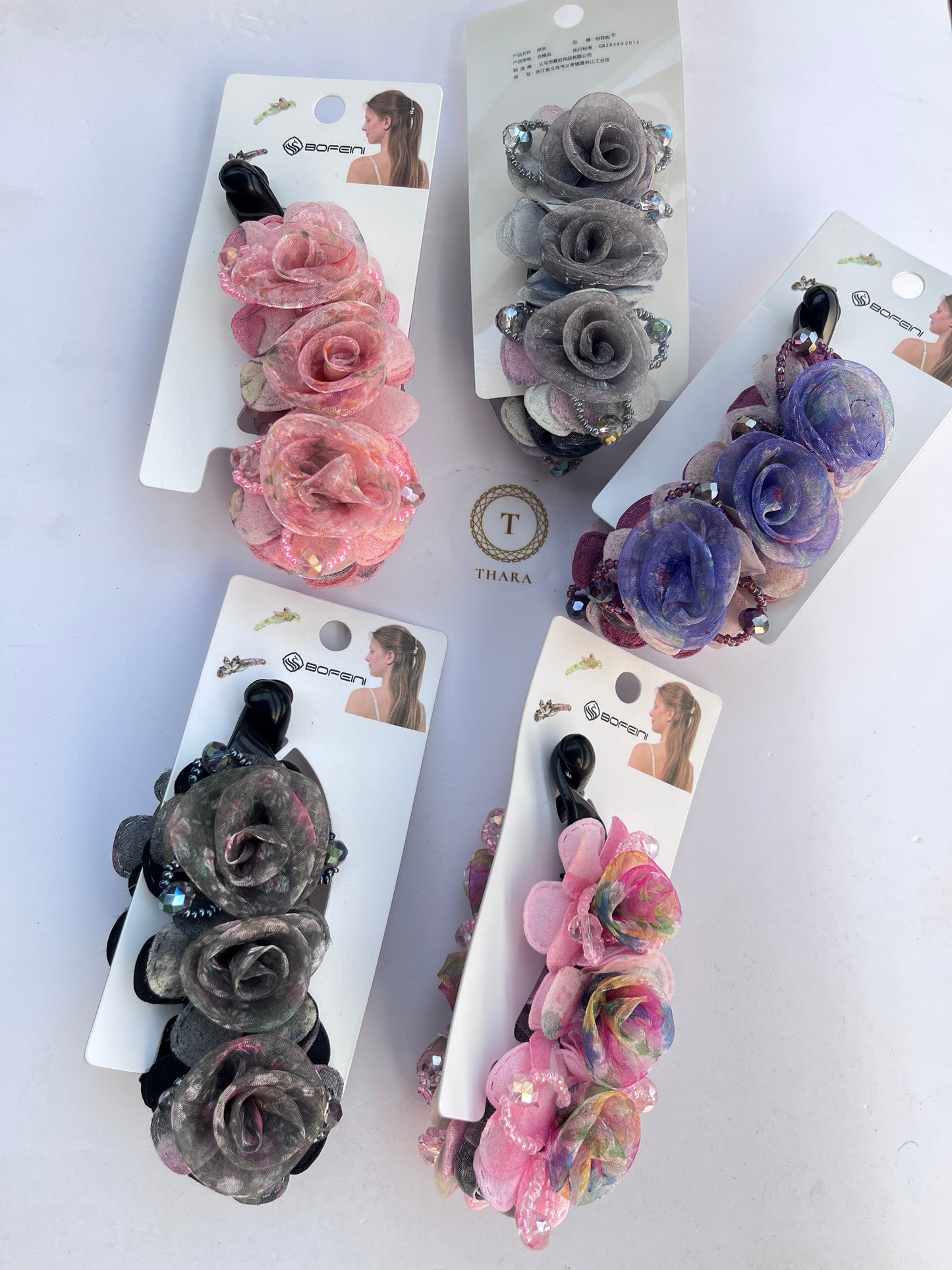 Triple Blossom Rose Lock HairClip