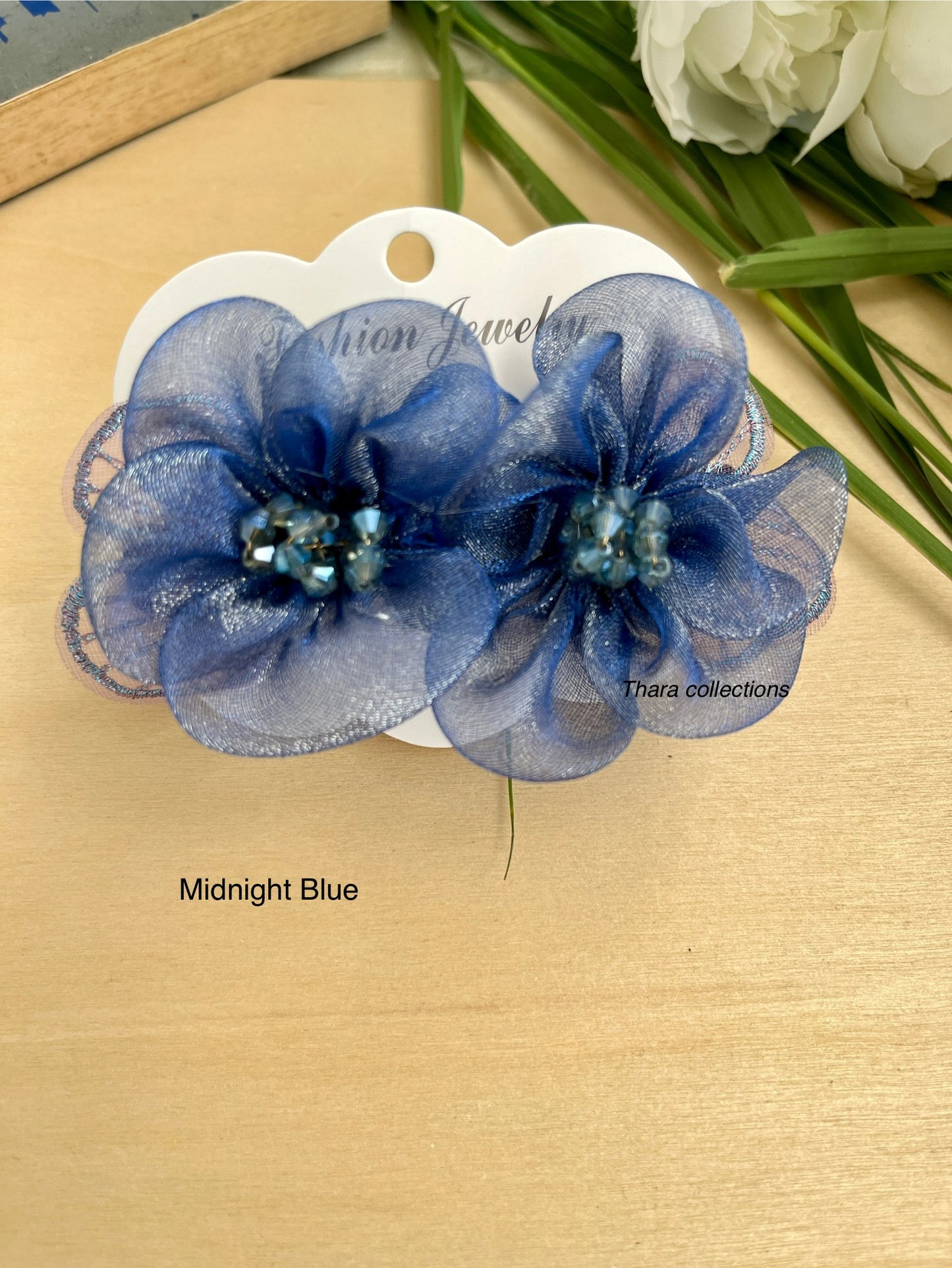 Bloom & Shine – Dual Flower Center Hair Clip