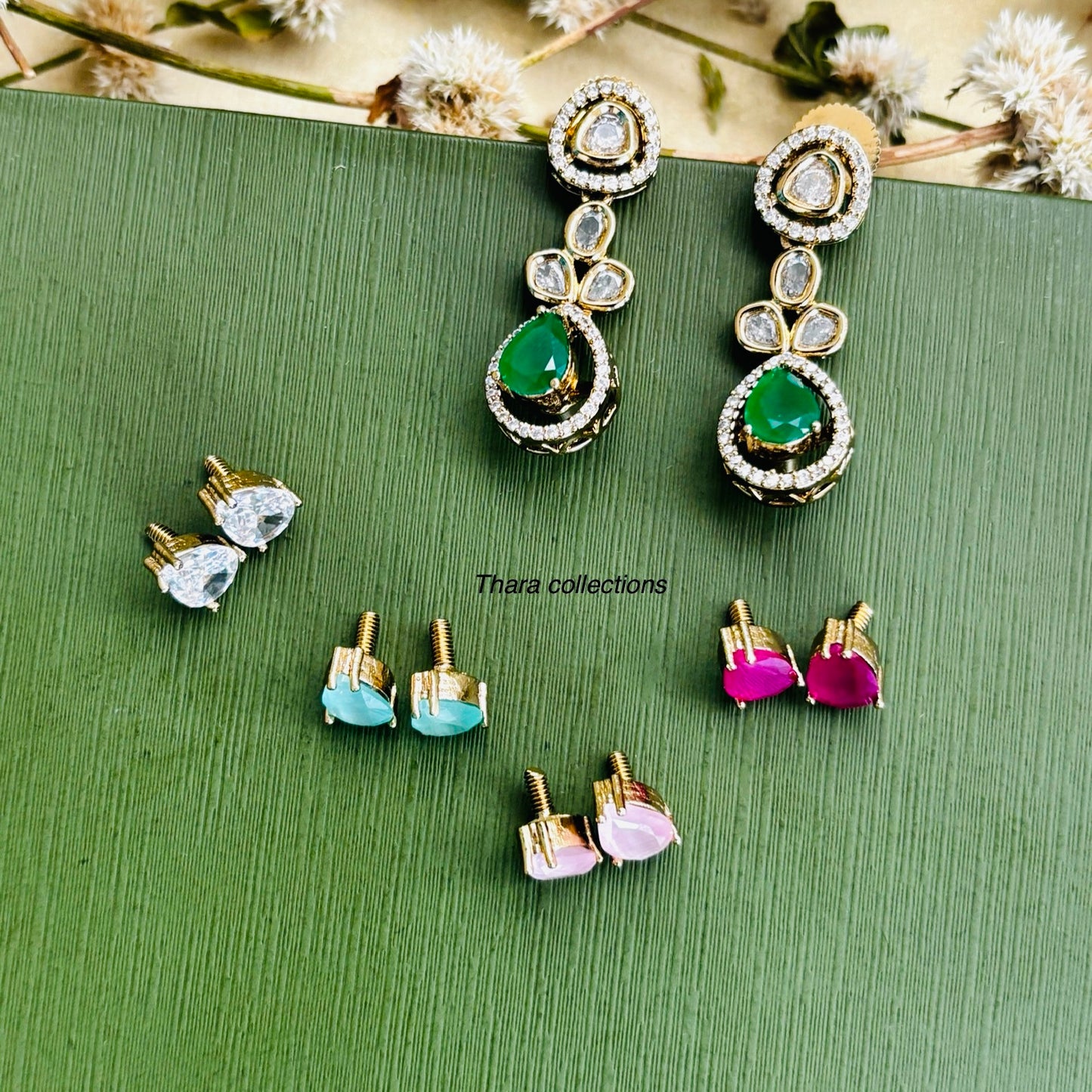 Kundan Polki Necklace Set with Interchangeable Stones