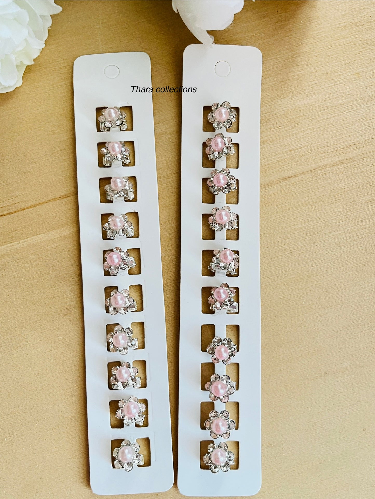 Pearl Spark Mini Hair Clips – Set of 10