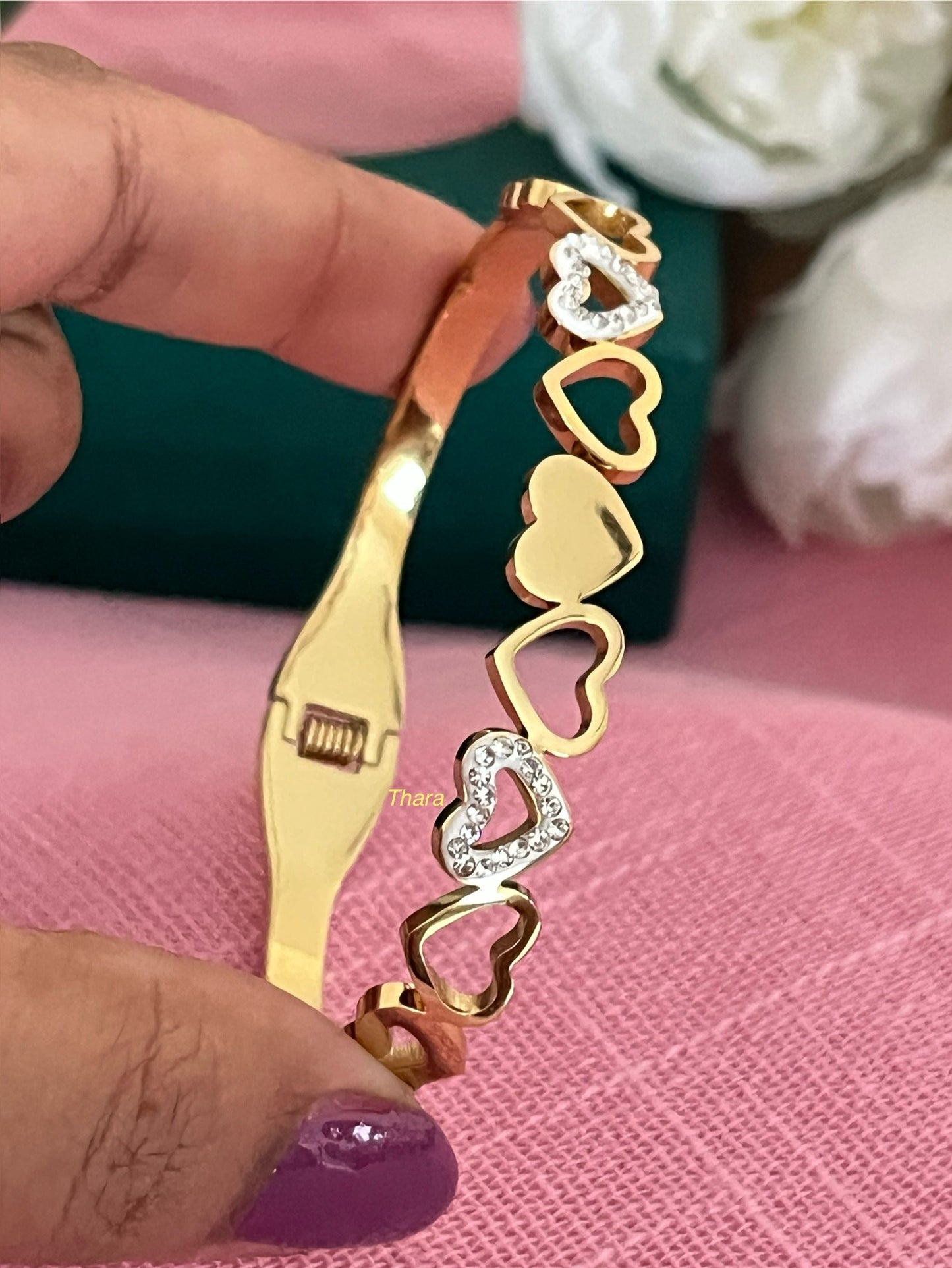 Hearts Antitarnish Kada – Sparkle Edge Design