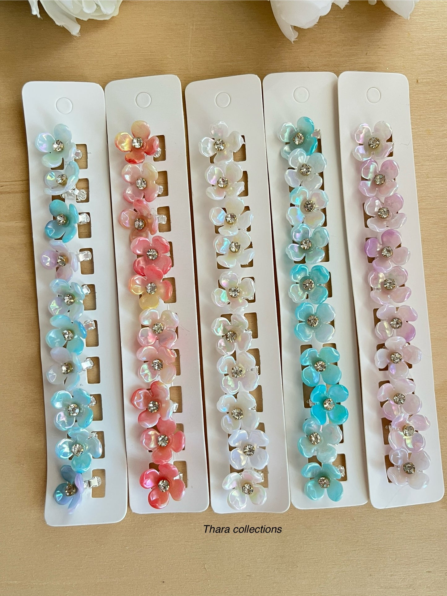 Glossy Blossom Mini Hair buckle Clips – Set of 10