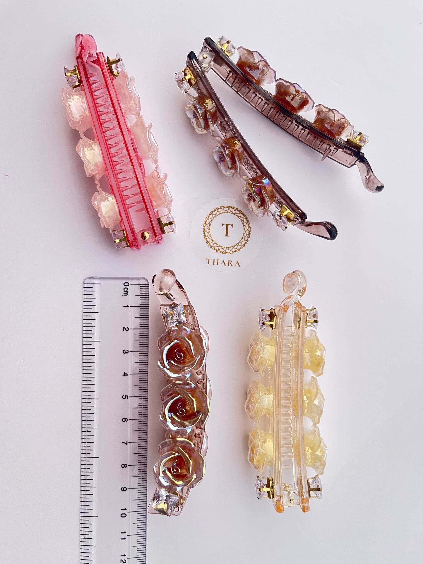 Triple Rose Banana Hair clip