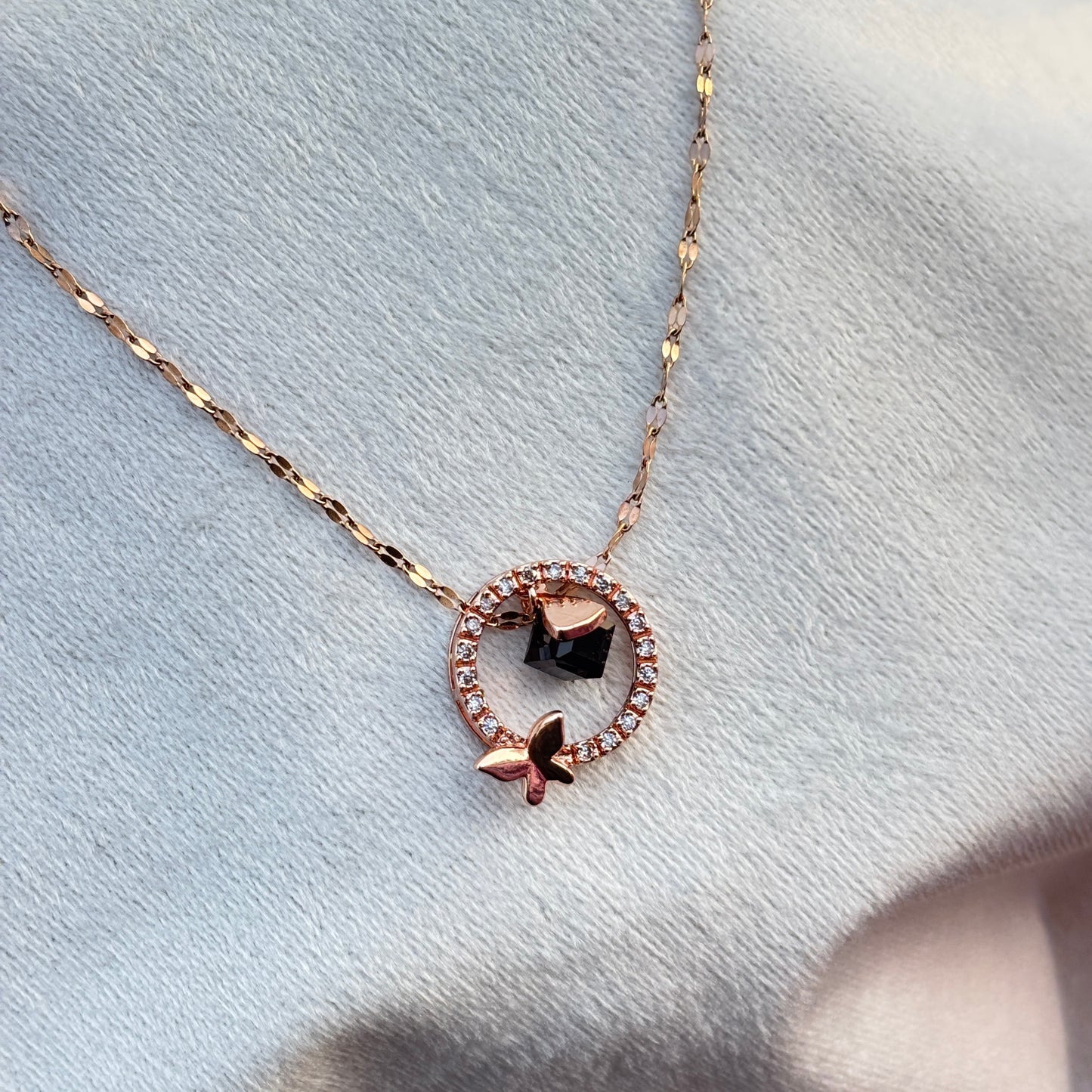 Kiyu Ziyu Minimal Butterfly Pendant RoseGold Chain - Exclusive Collection
