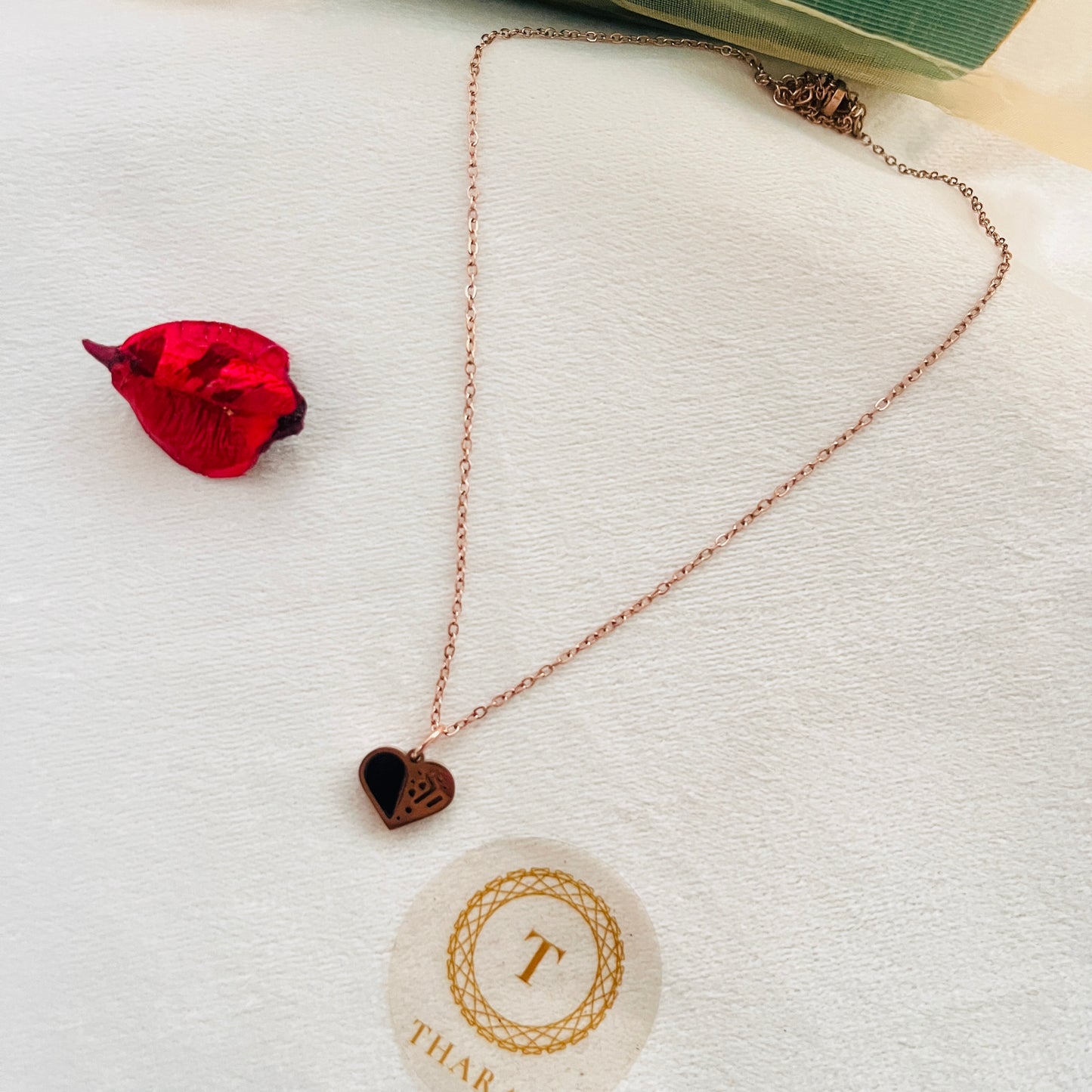 Dual side Pendant RoseGold Chain - Heart 2