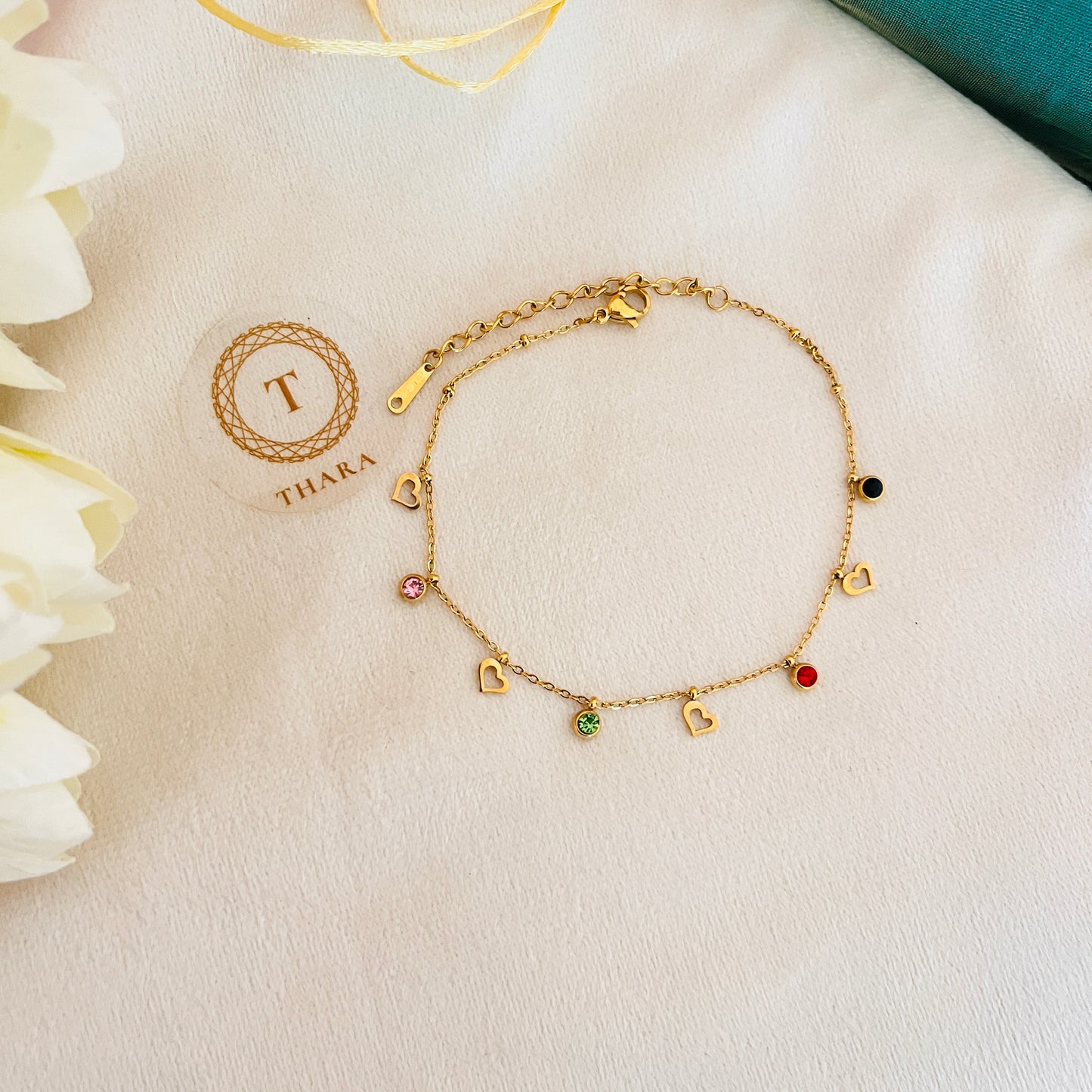 Heart Charm Minimal Anklet