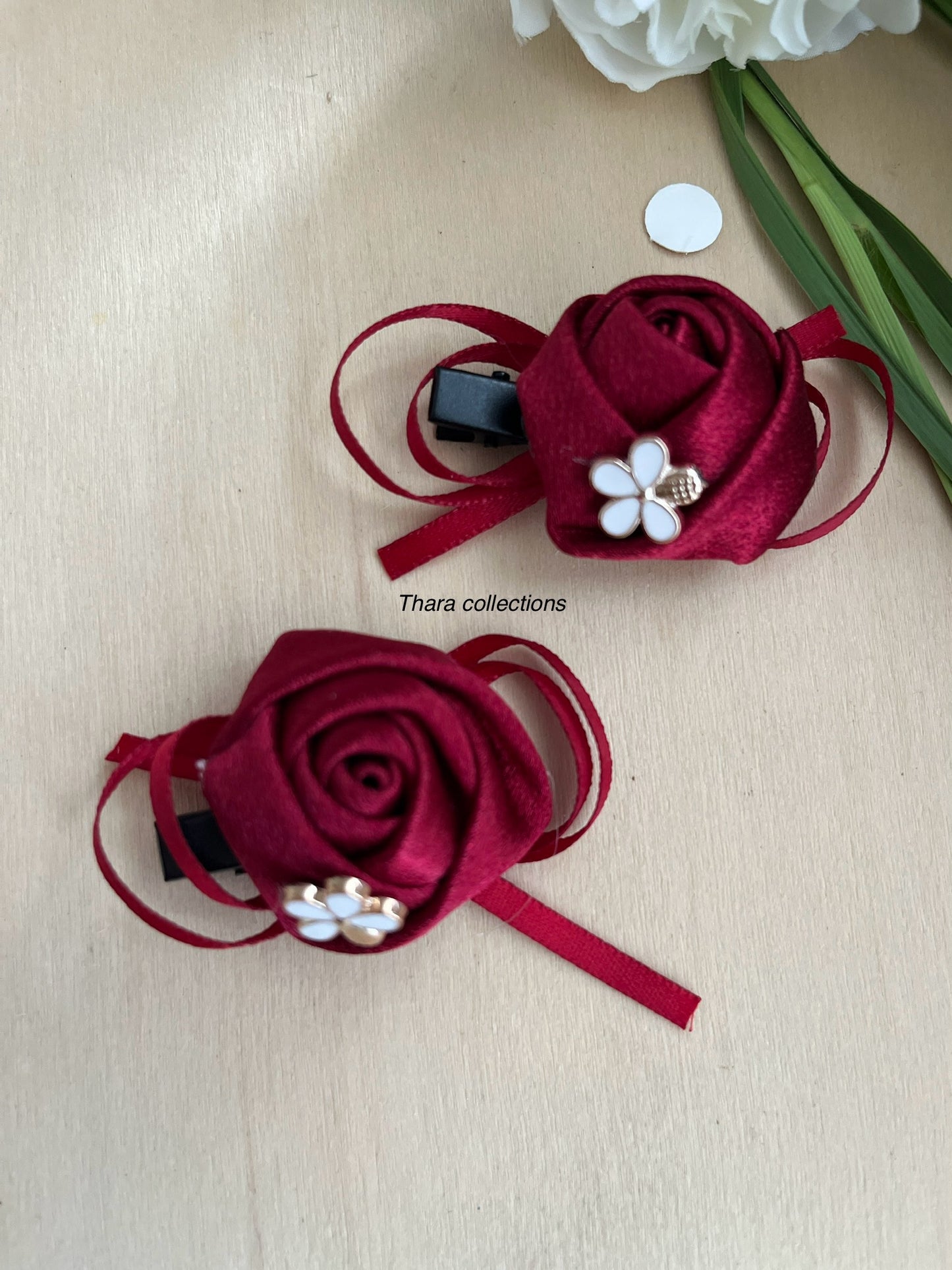 Floral Rose Alligator Clip
