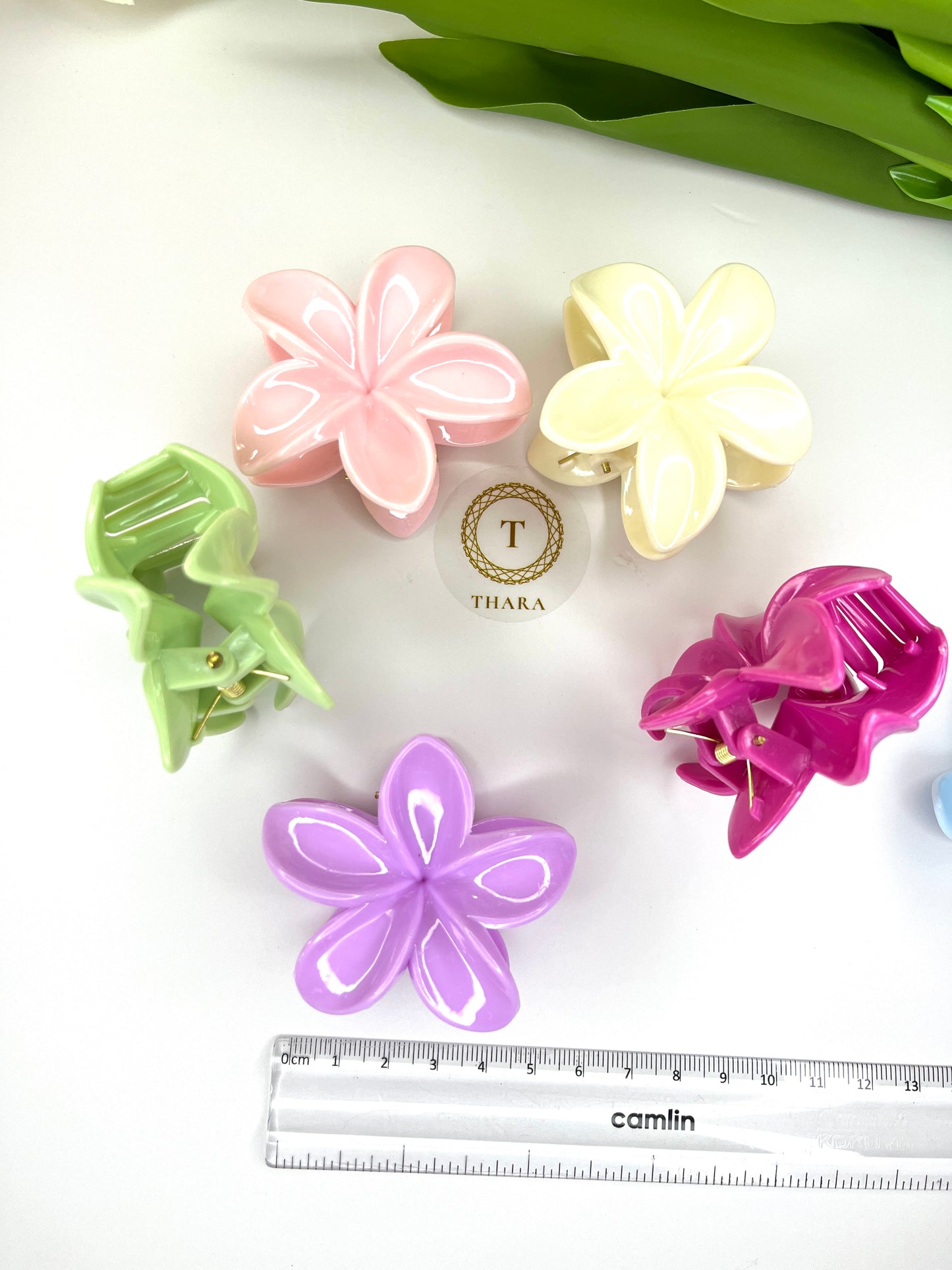 Pastel Plumeria Flower Hair Clip - Medium