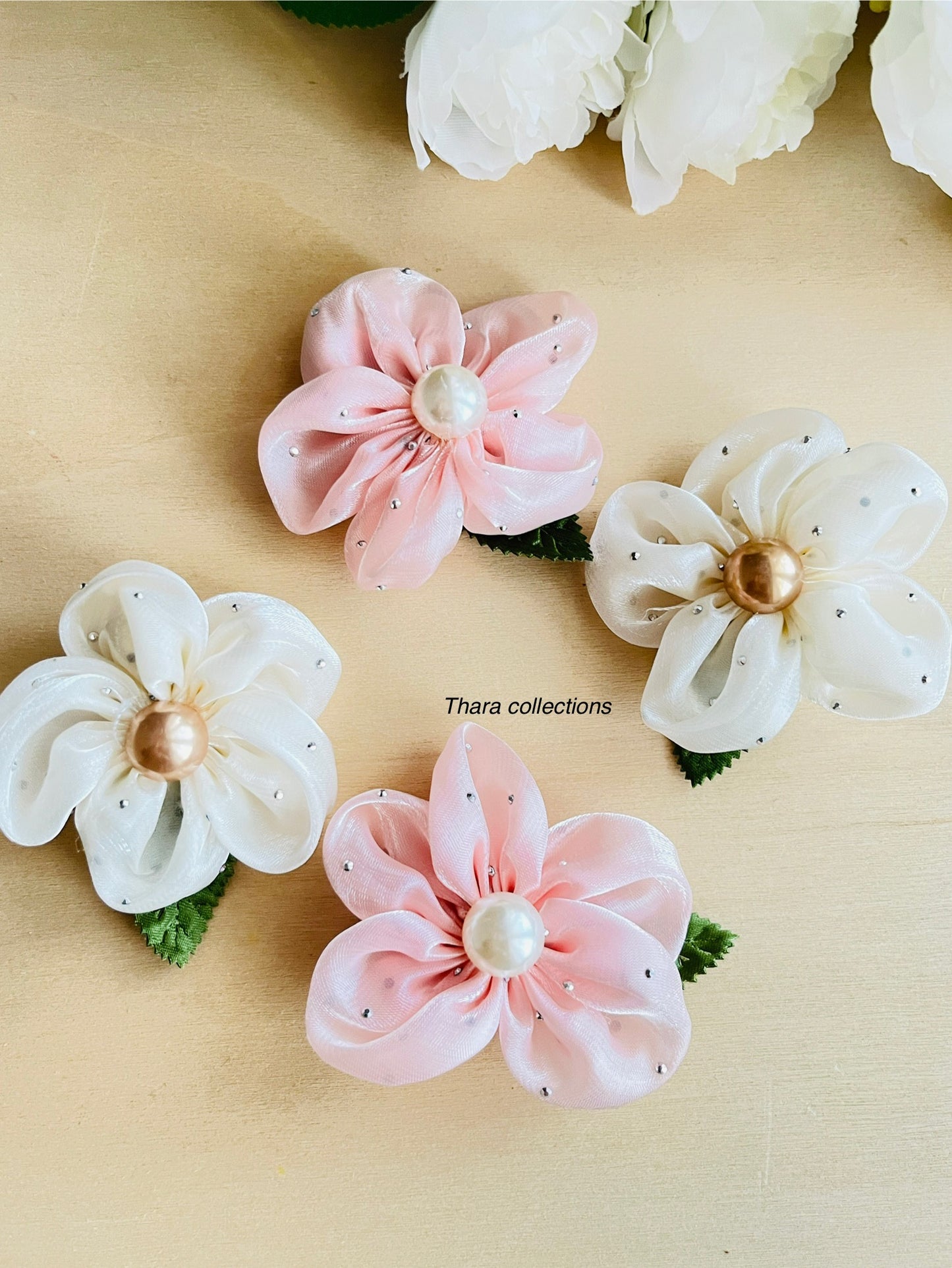 Floral Pearl Hair Clips