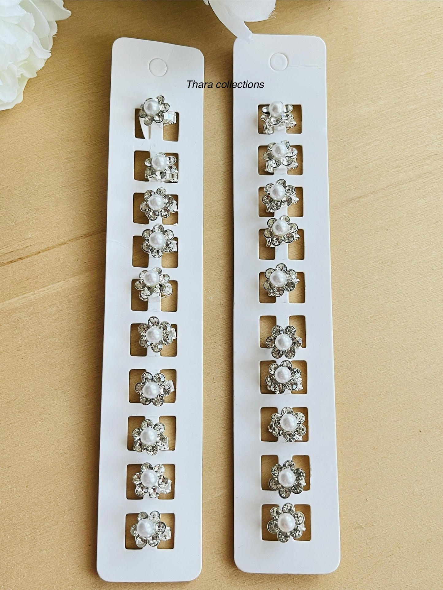 Pearl Spark Mini Hair Clips – Set of 10