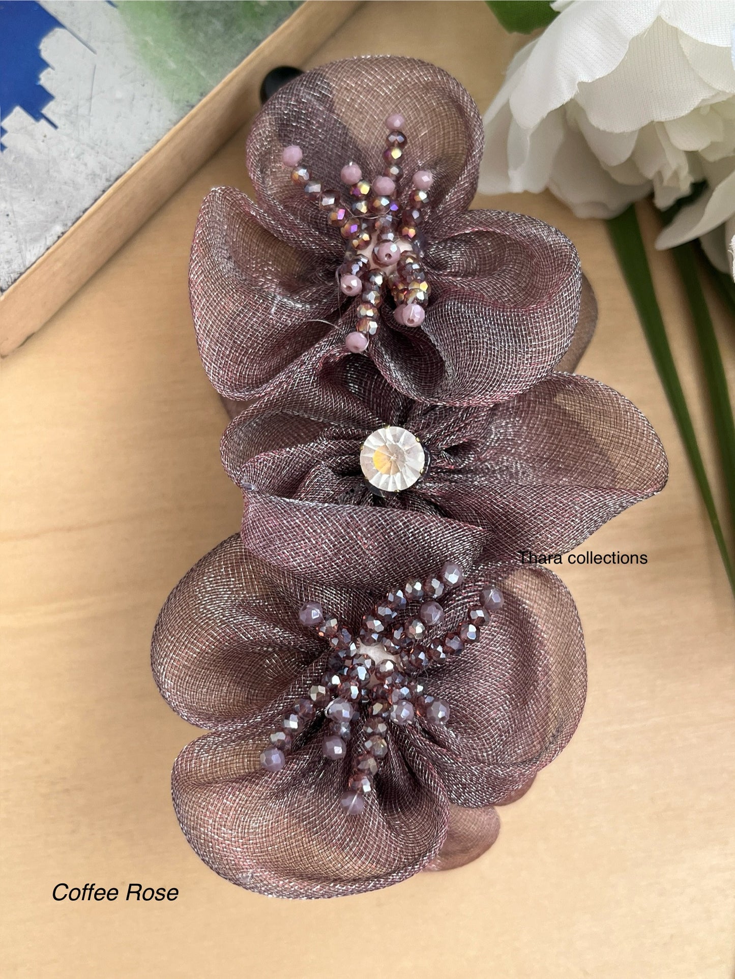 BloomBliss Beaded Floral Banana Clips