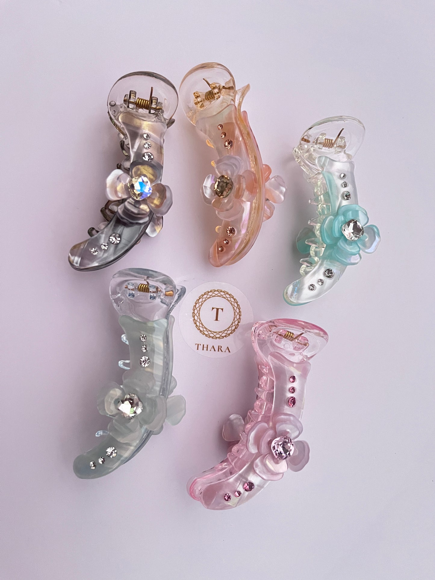 Floral Crystal Party HairClip