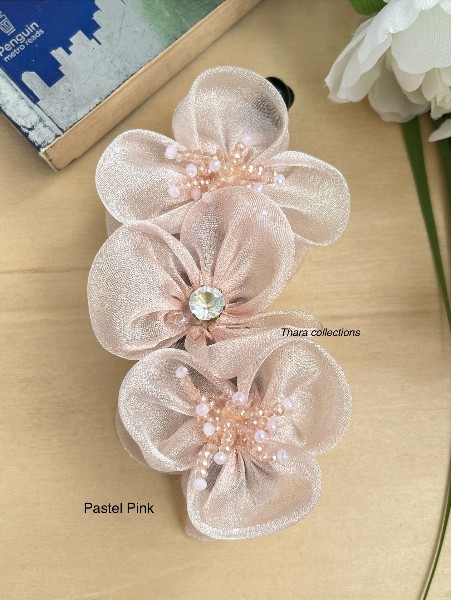 BloomBliss Beaded Floral Banana Clips