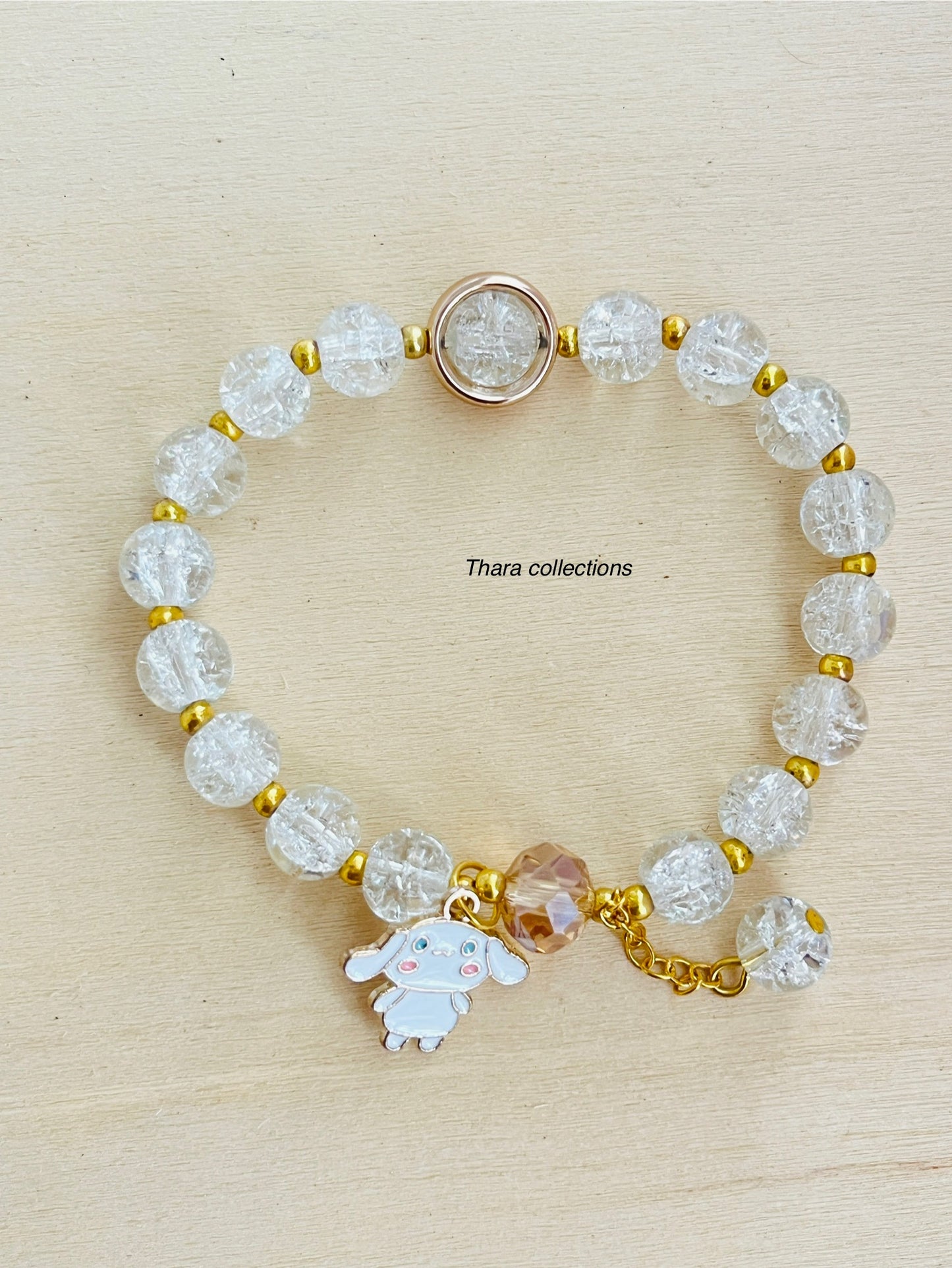 White Charm Bracelet - Floral & Character