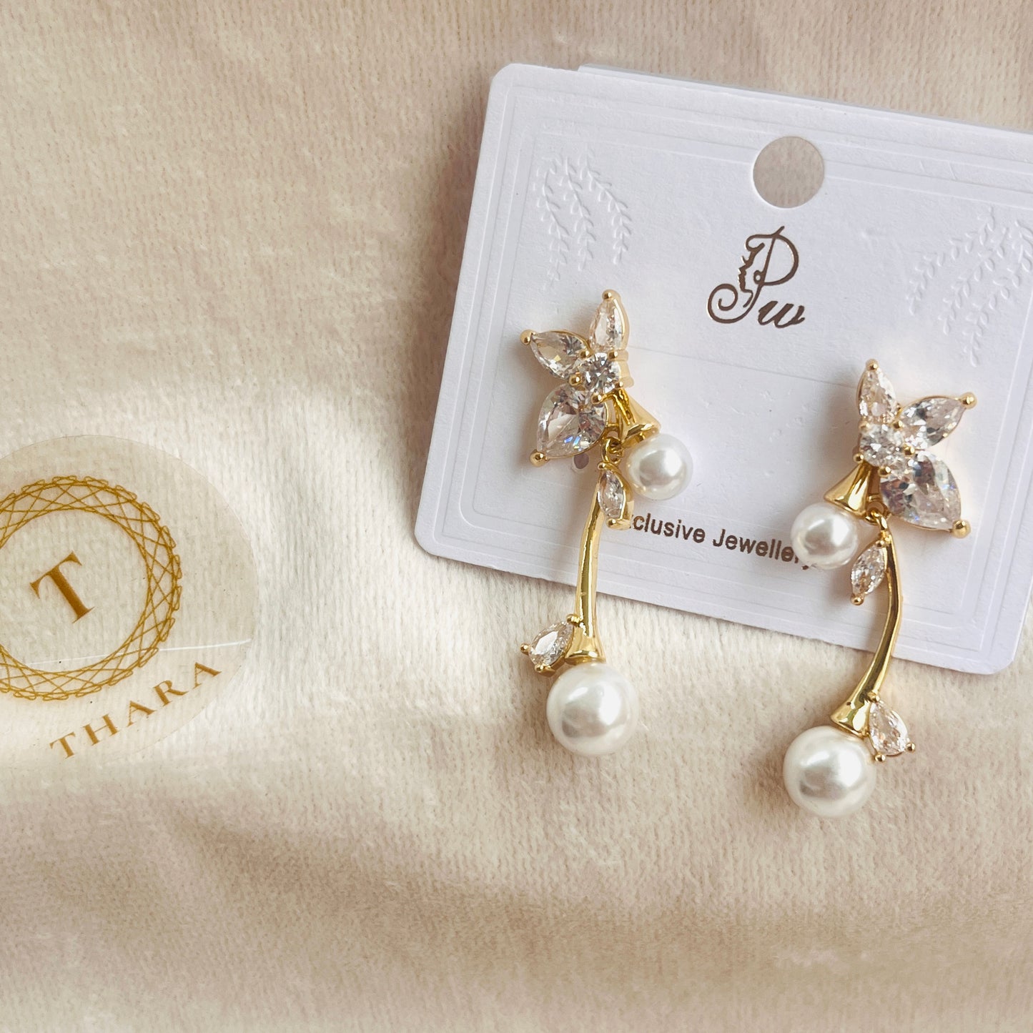 Butterfly Pearl Drop Elegance Earrings