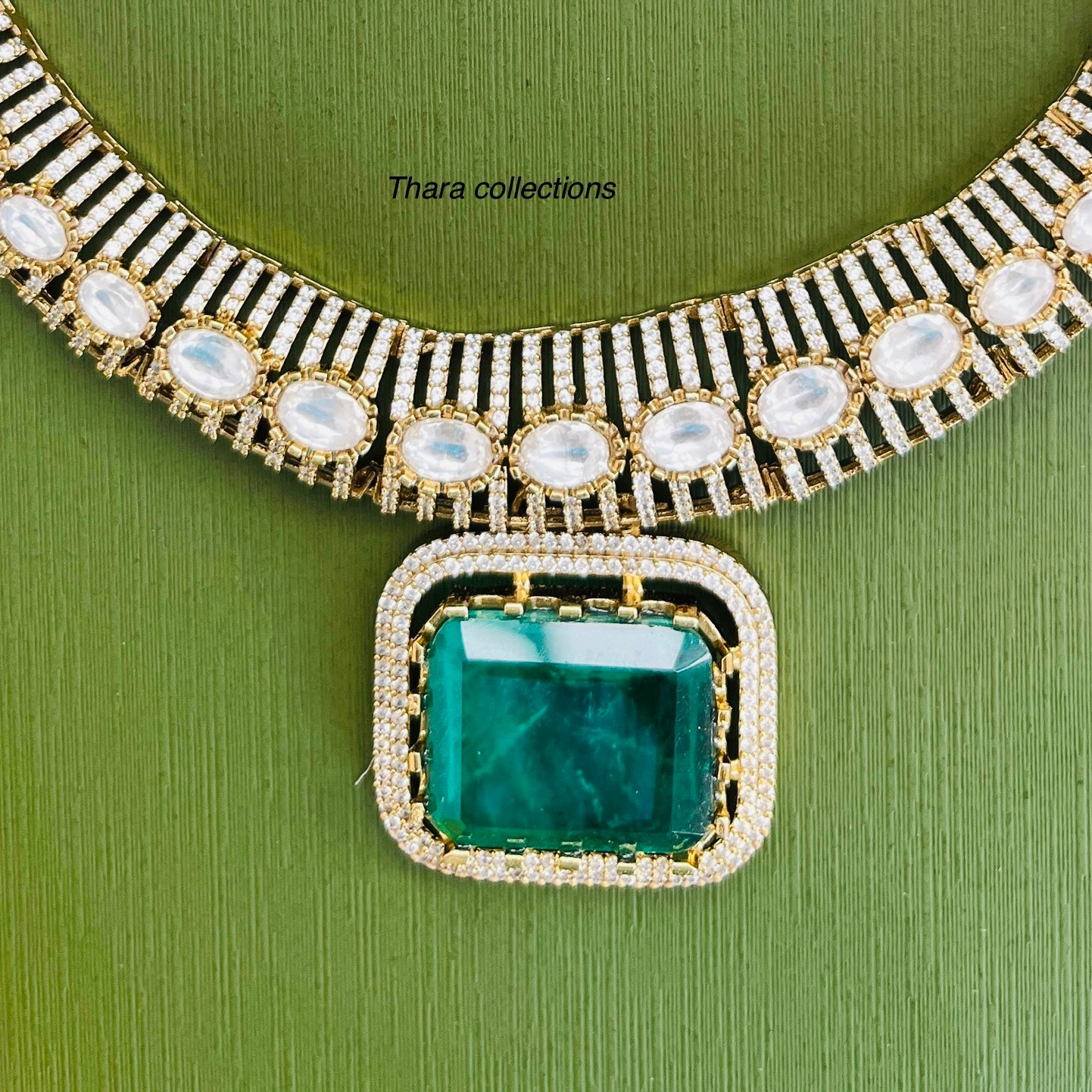 Emerald Radiance Kundan Necklace Set