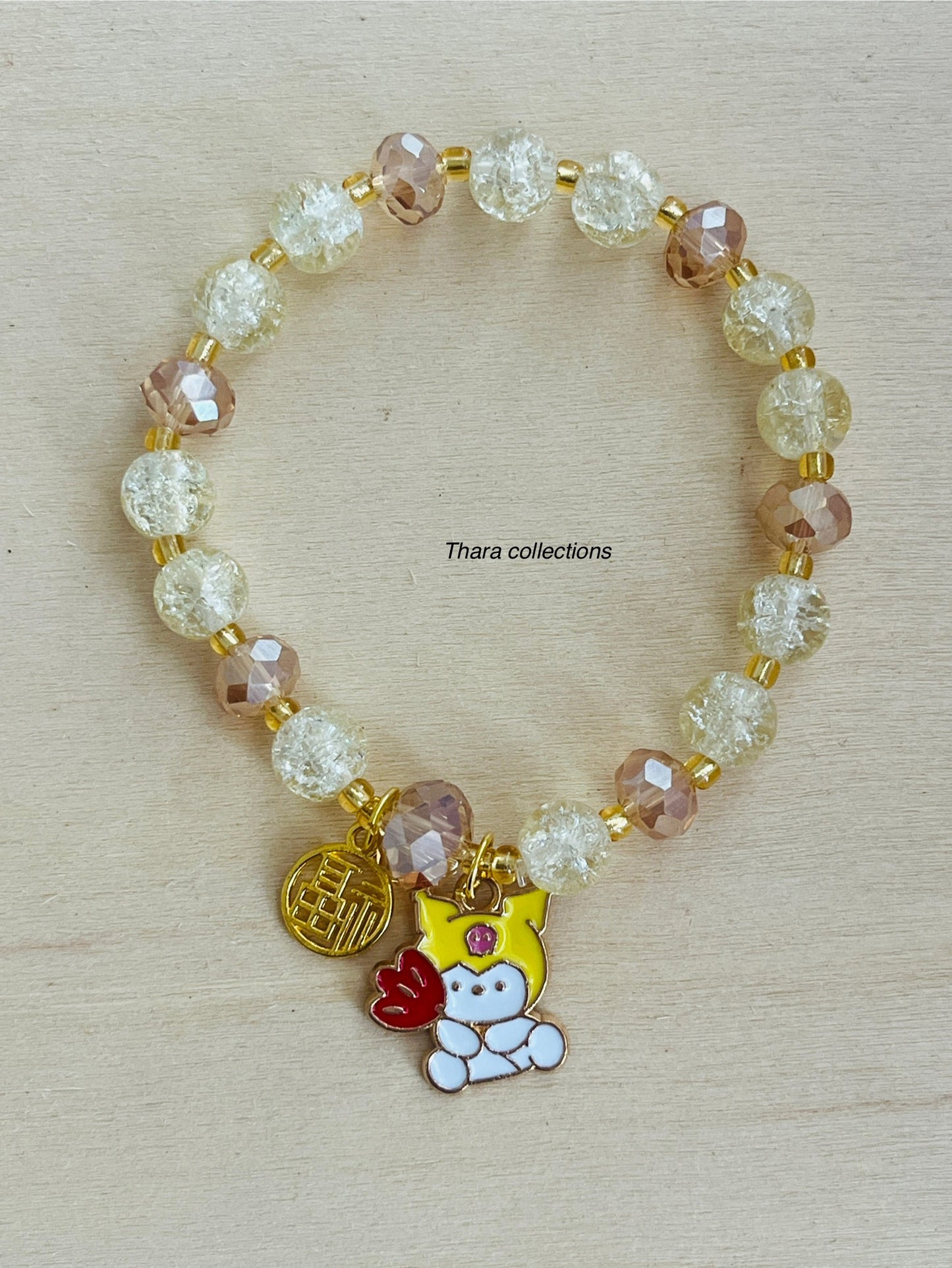 Yellow Charm Beads Bracelet