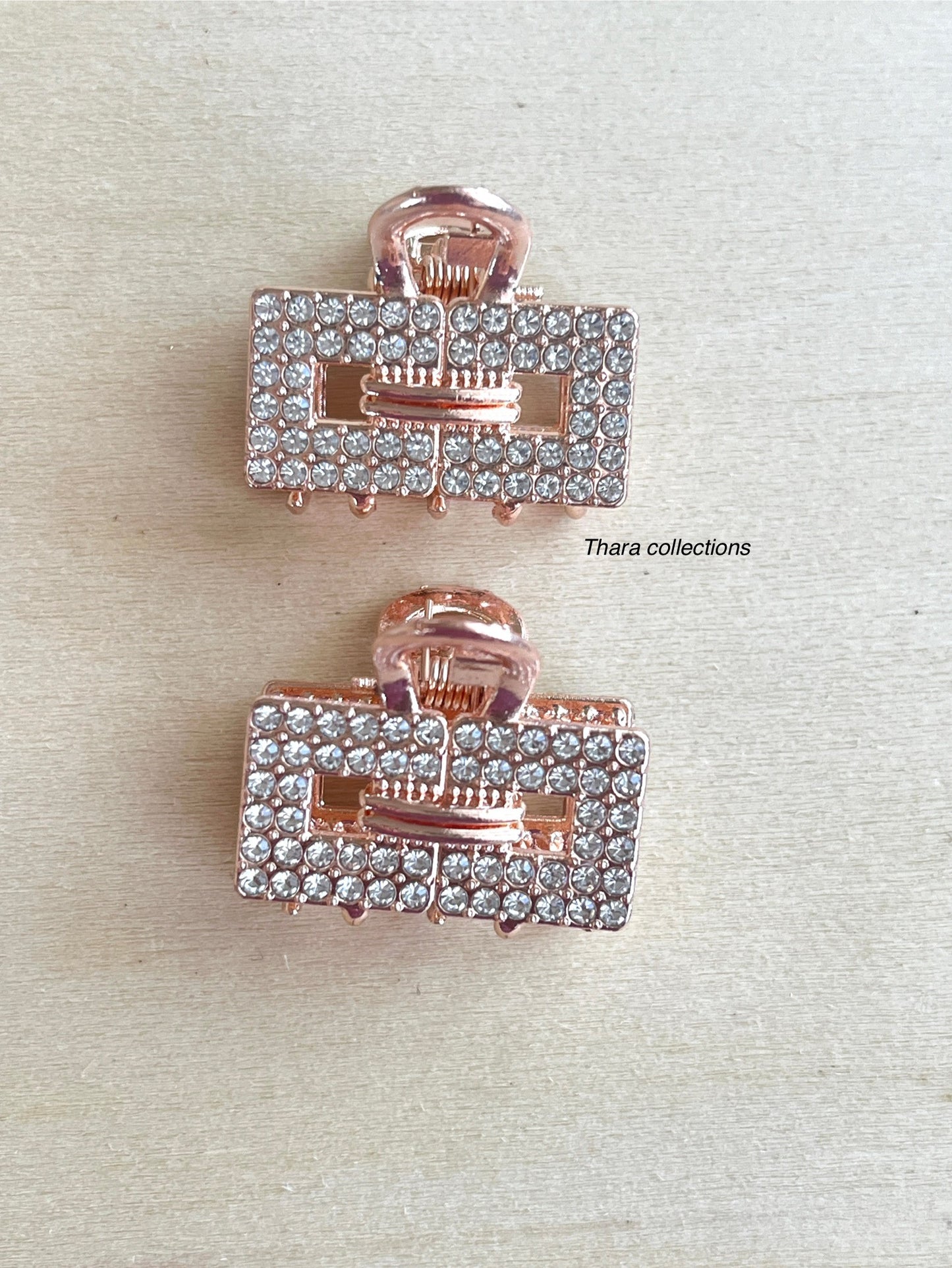 Rose Gold Glam Hair Claw Clip Set of 2